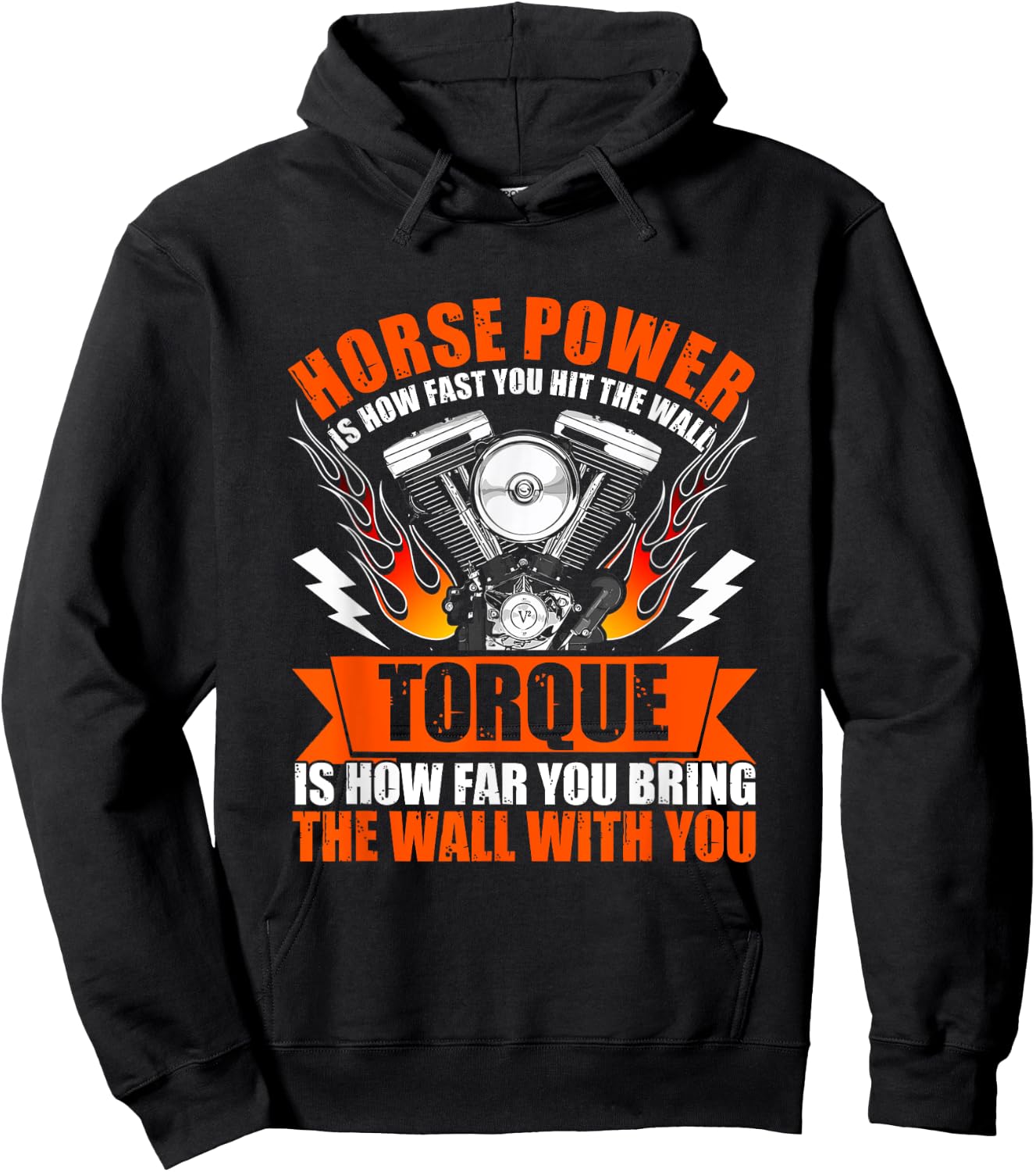 Horsepower Is How Fast You Hit The Wall Funny Car Mechanic Hoodie - Hoodie | Black
