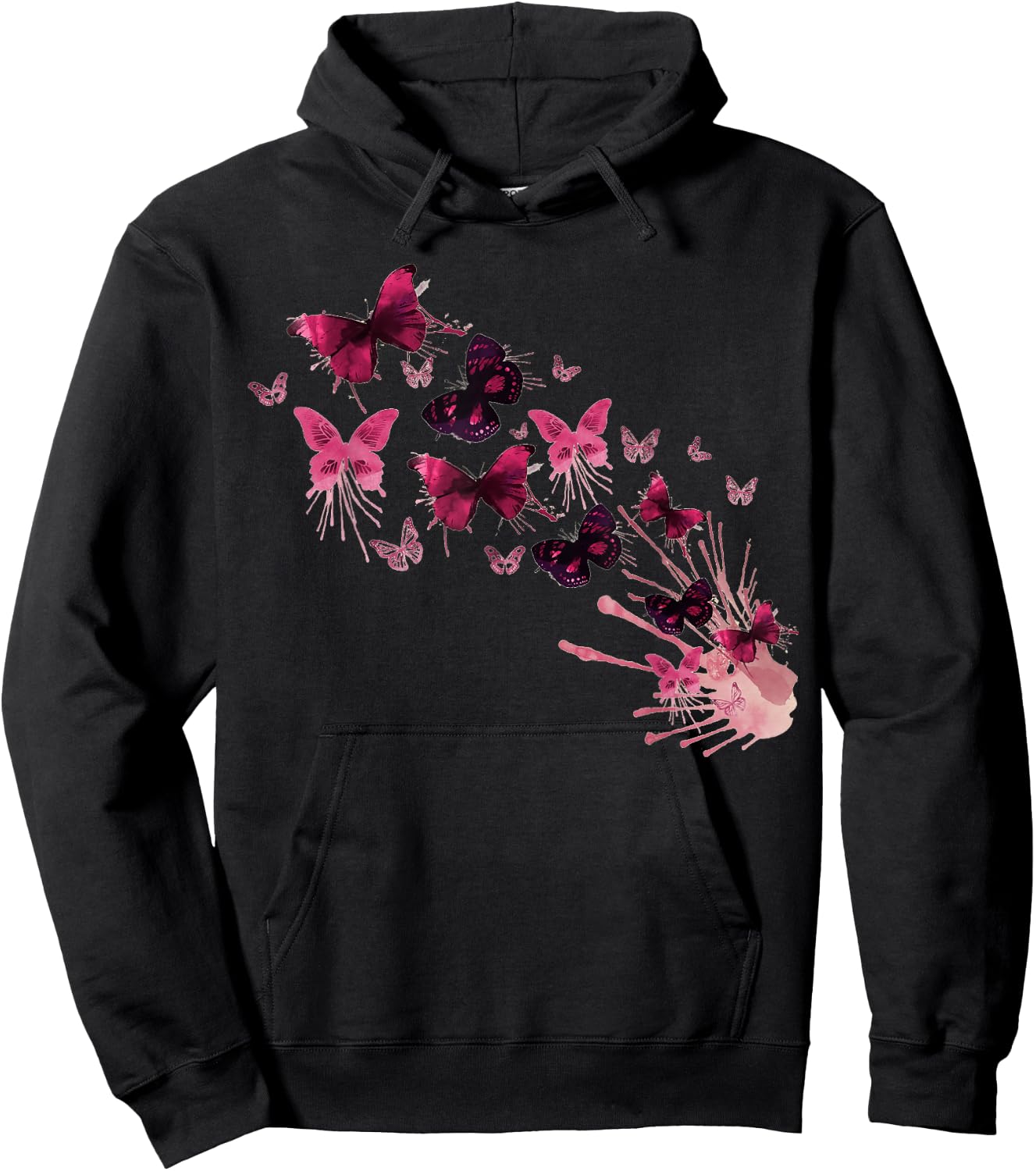 Vintage Butterflies Painted Collection for Butterfly Lovers Hoodie - Hoodie | Black