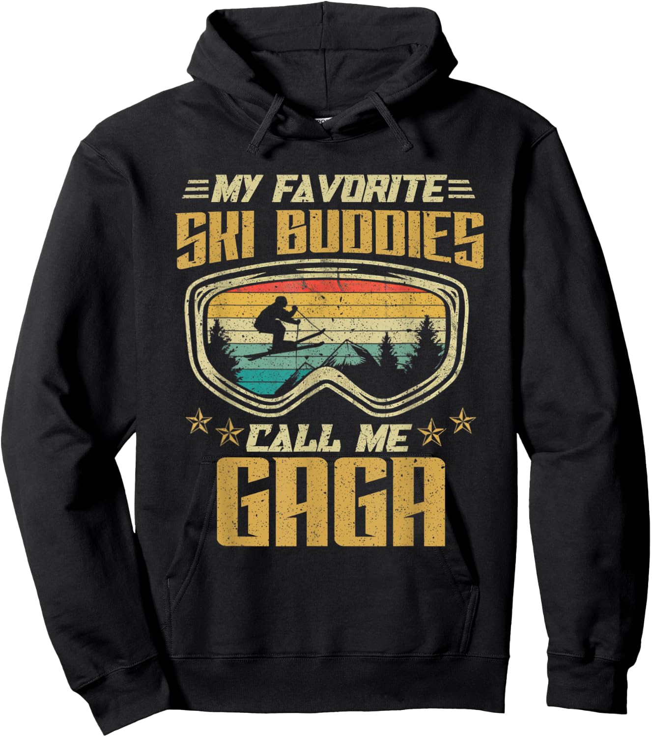 Skiing - My Favorite Ski Buddies Call Me Gaga Hoodie - Hoodie | Black