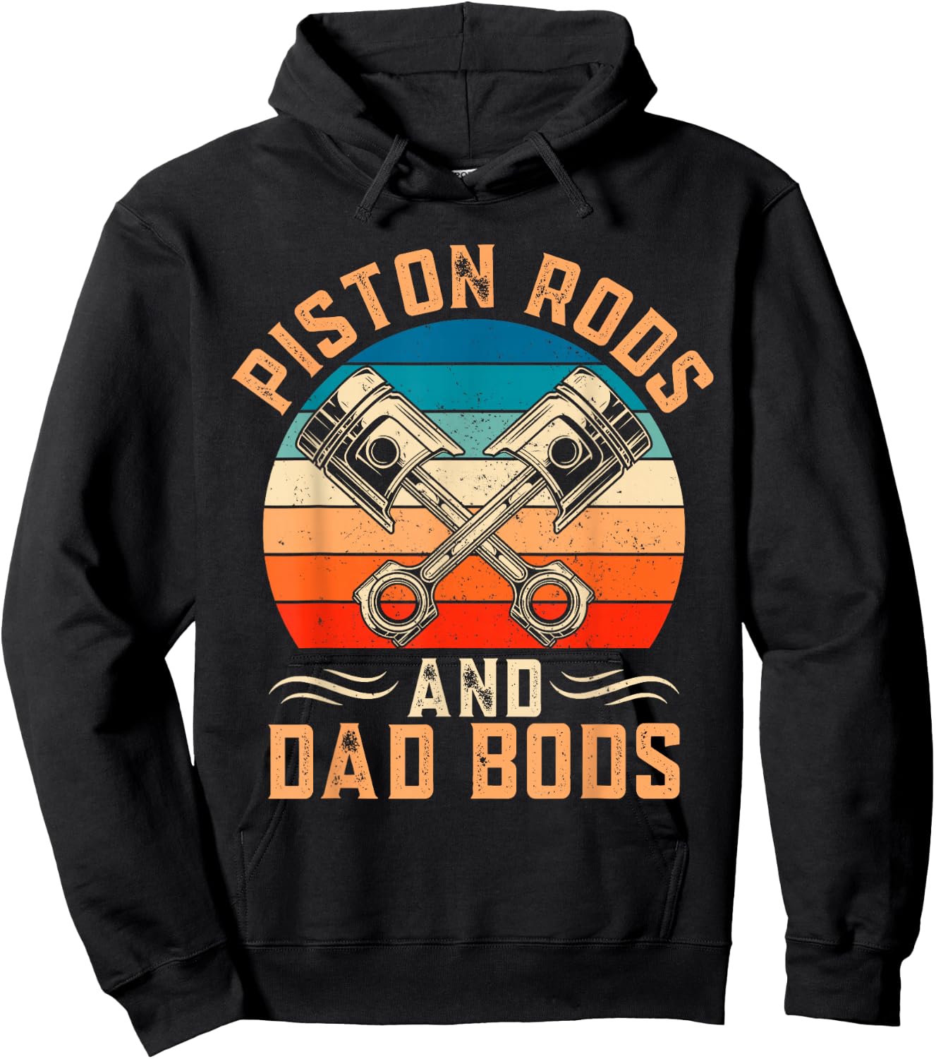 Garage Vintage Mechanic - Piston Rods And Dad Bods Hoodie - Hoodie | Black