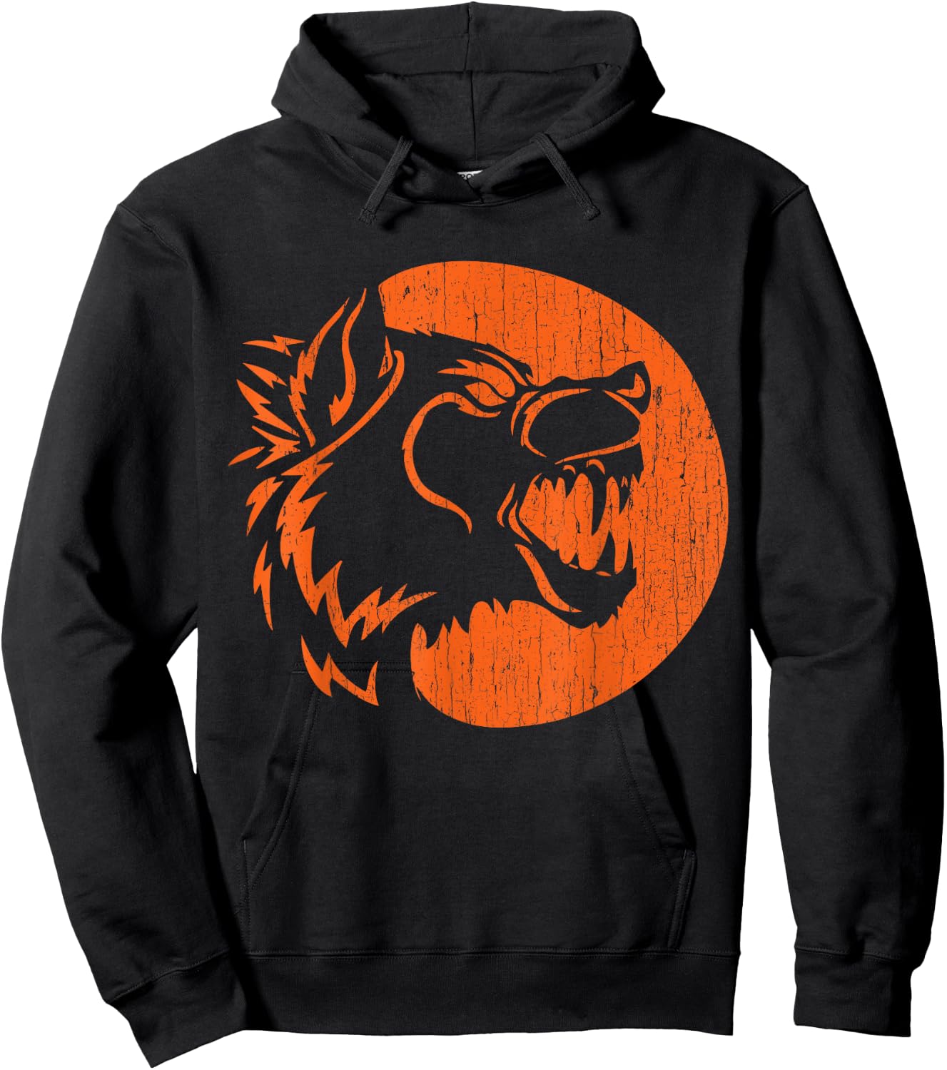 Halloween Howling Werewolf Fangs Pumpkin Jack-O-Lantern Hoodie - Hoodie | Black