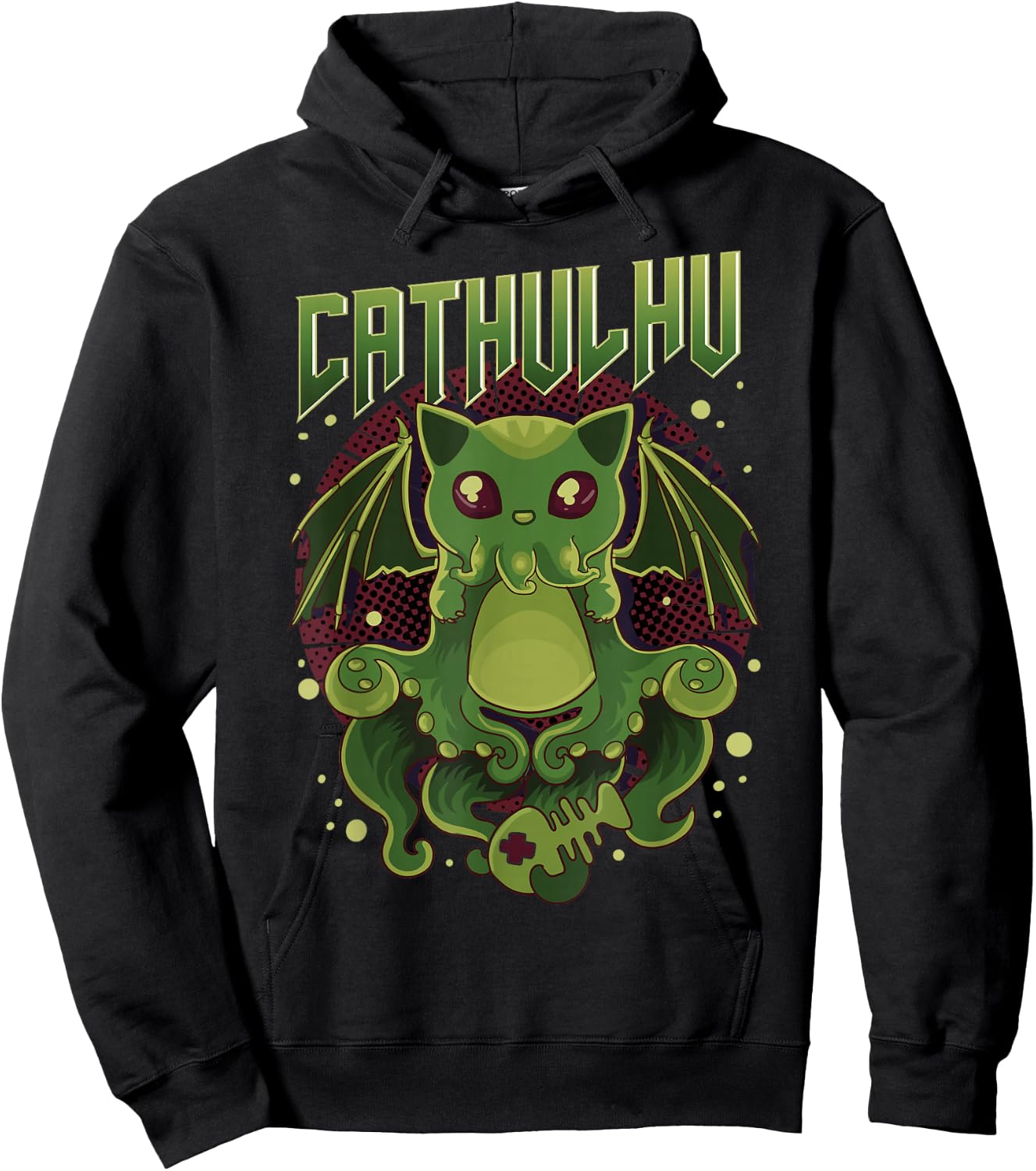 Cute & Funny Cathulhu Kawaii Cat Cthulhu Hoodie - Hoodie | Black