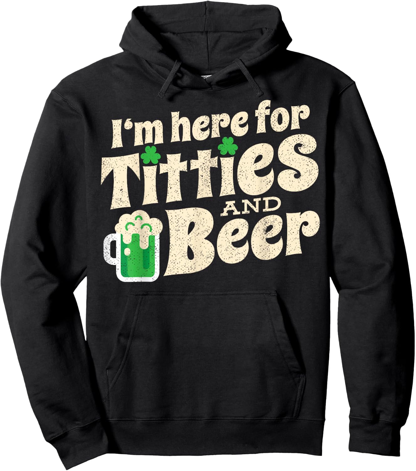 Titties And Beer Funny St Patricks Day 2020 Hoodie - Hoodie | Black