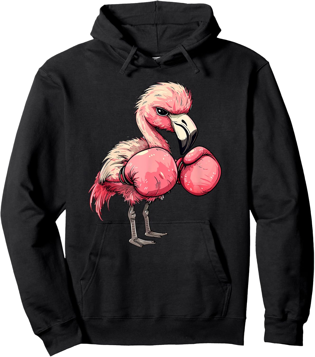 Funny Boxing Flamingo With Pink Gloves Kids Adults Hoodie - Hoodie | Black