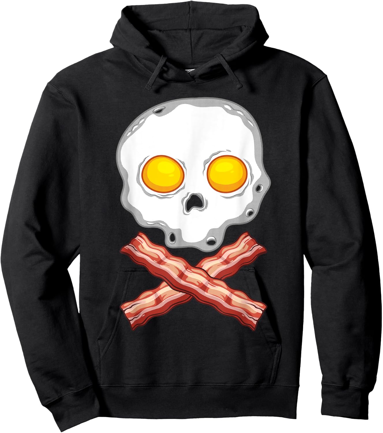 Funny Bacon & Eggs Skull Gift Men Women Kid Crossbones Lover Hoodie - Hoodie | Black
