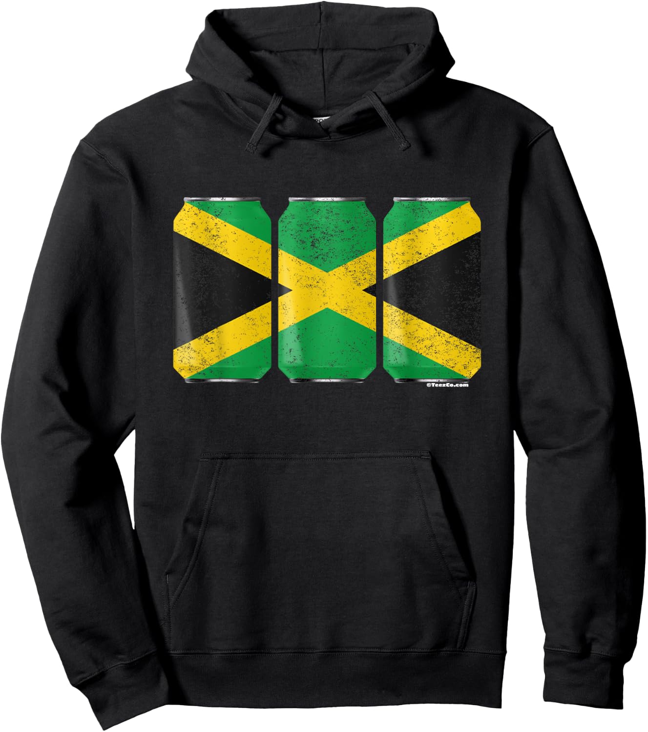 Cool Graphic Beer Cans Jamaica Flag Hoodie - Hoodie | Black