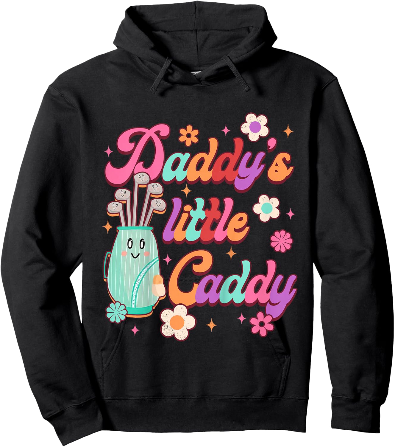 Golf Lover Golfing Baby Daddy & Me Daddy's A Little Caddy Hoodie - Hoodie | Black