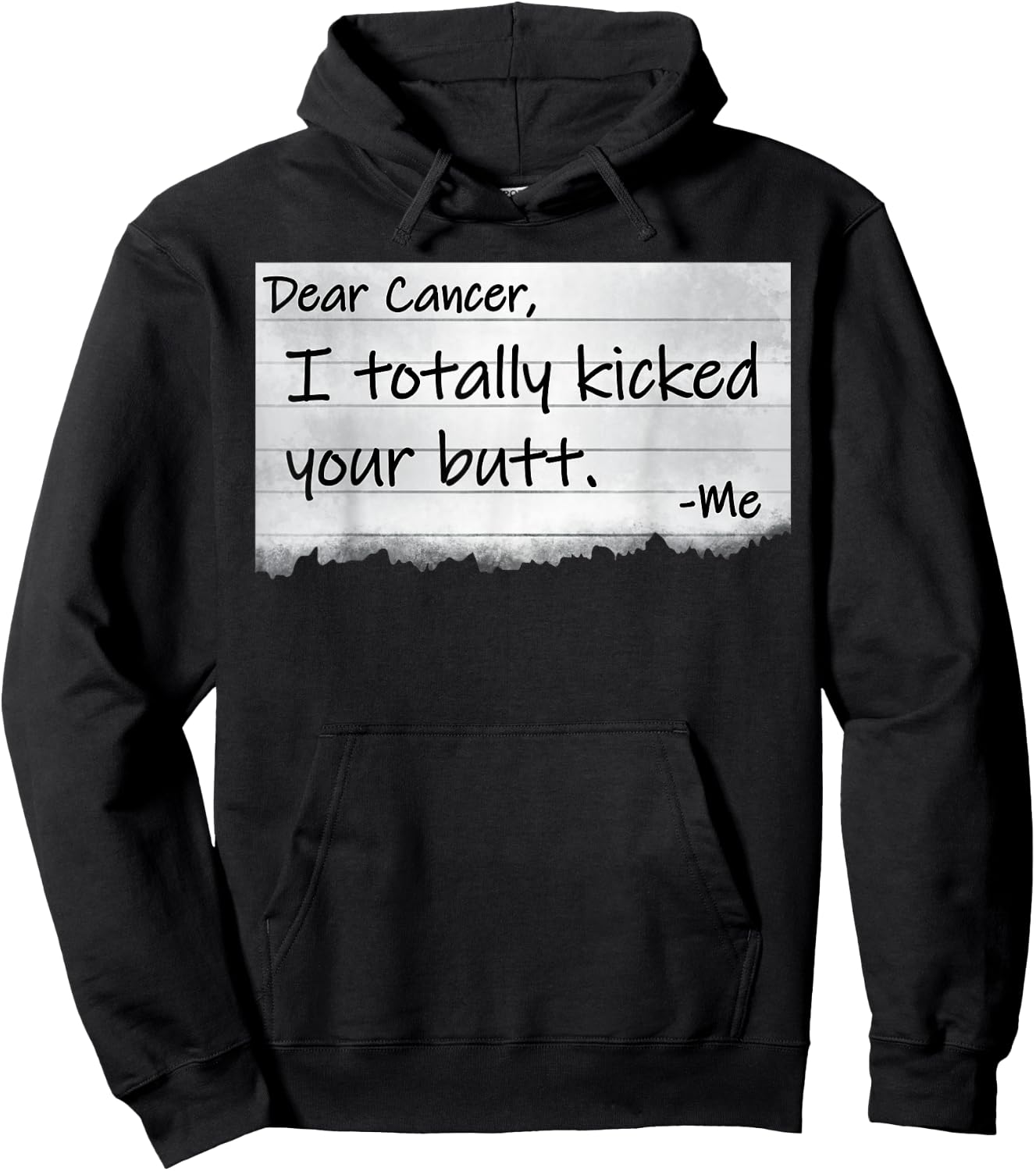 Dear Cancer I Totally Kicked Your Butt Funny Survivor Hoodie - Hoodie | Black