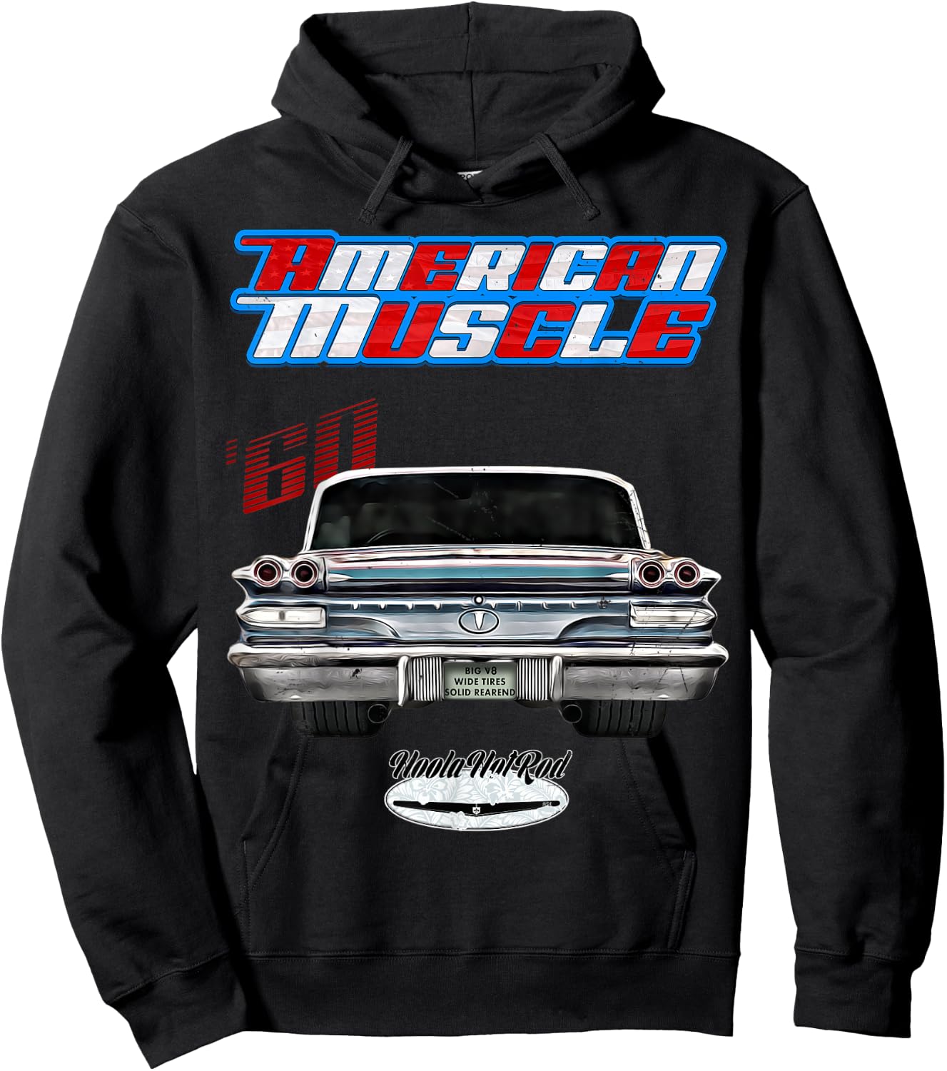 1960 Bonneville,Rockabilly,rusty car,distressed Hoodie - Hoodie | Black