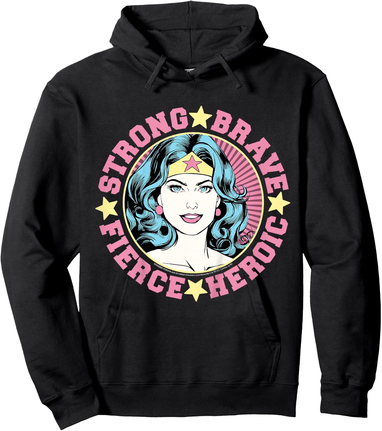 Kids DC Comics Wonder Woman Strong Brave Fierce Heroic Hoodie - Hoodie | Black