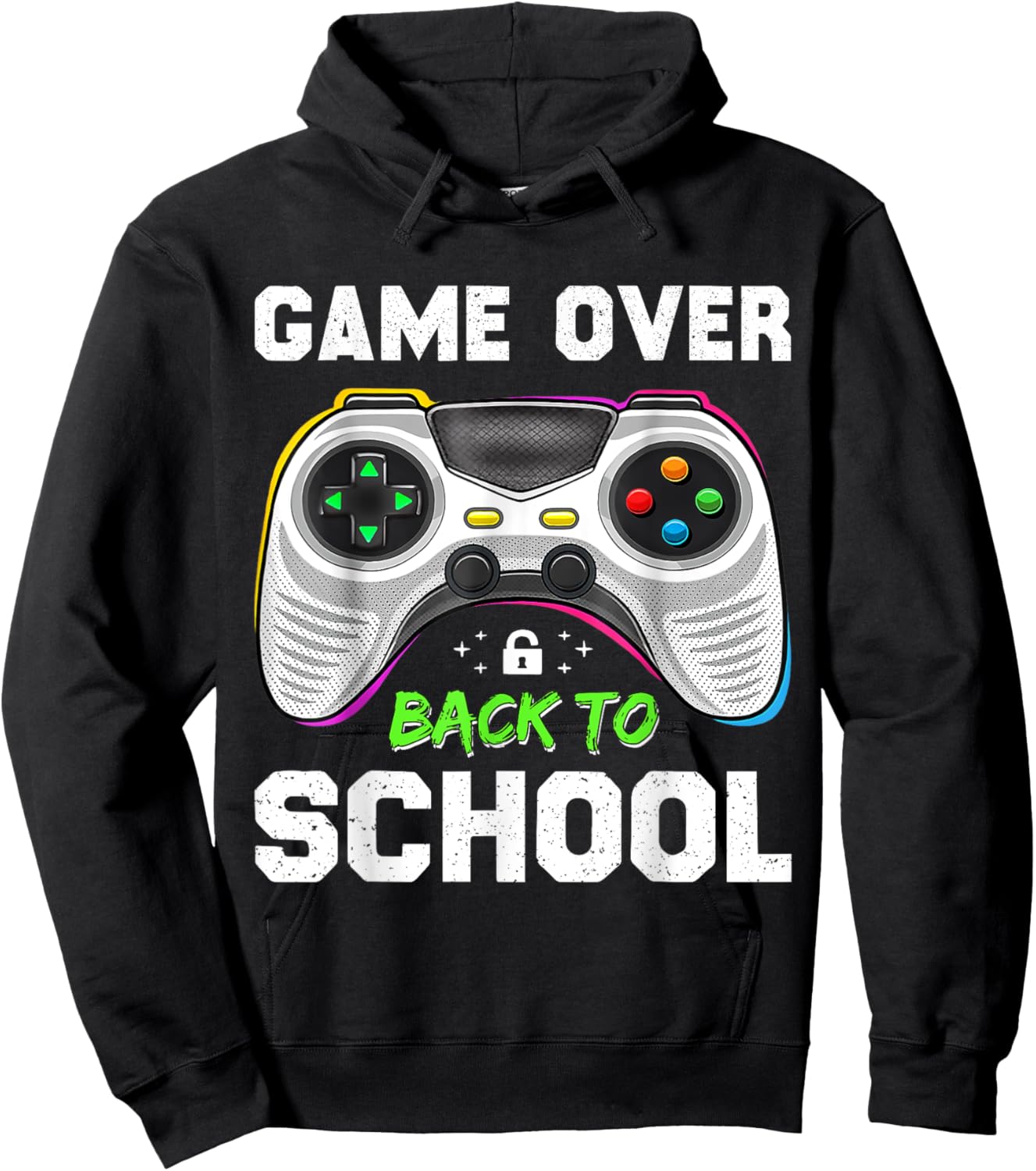 Back To School Game Over Back To School Men Boy Kids Funny Hoodie - Hoodie | Black