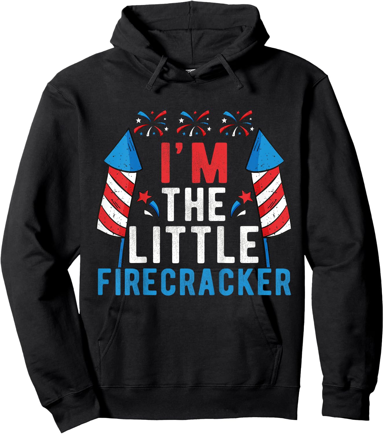 I'm The Little Firecracker Kids 4th Of July Matching Family Hoodie - Hoodie | Black