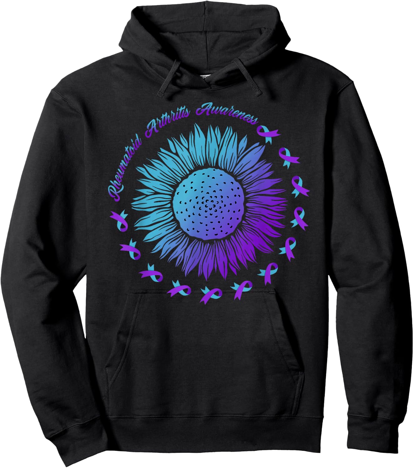 Rheumatoid Arthritis Ribbon Rheumatoid Arthritis Awareness Hoodie - Hoodie | Black