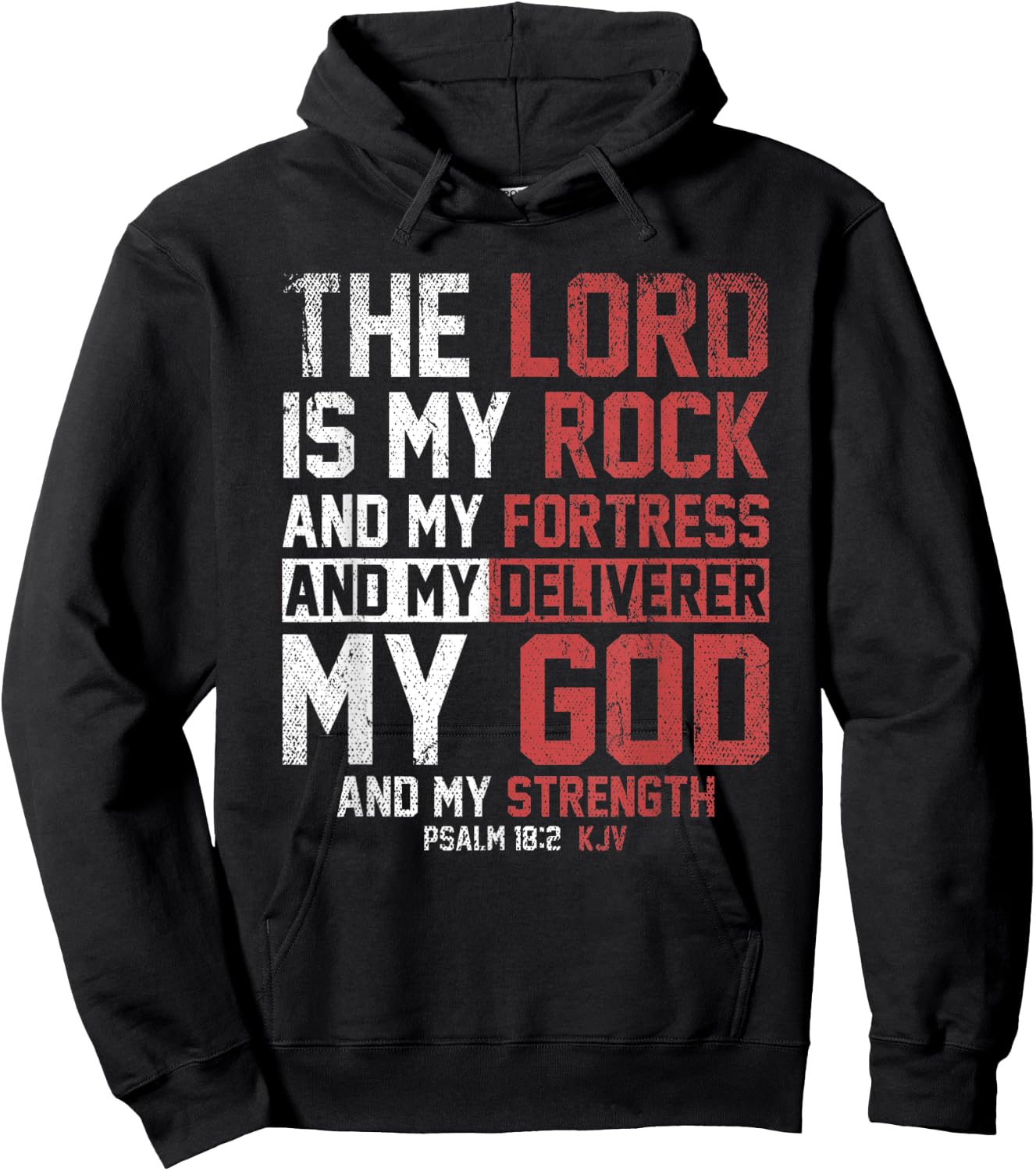 The Lord Is My Rock And My Fortress Prayer Hoodie - Hoodie | Black