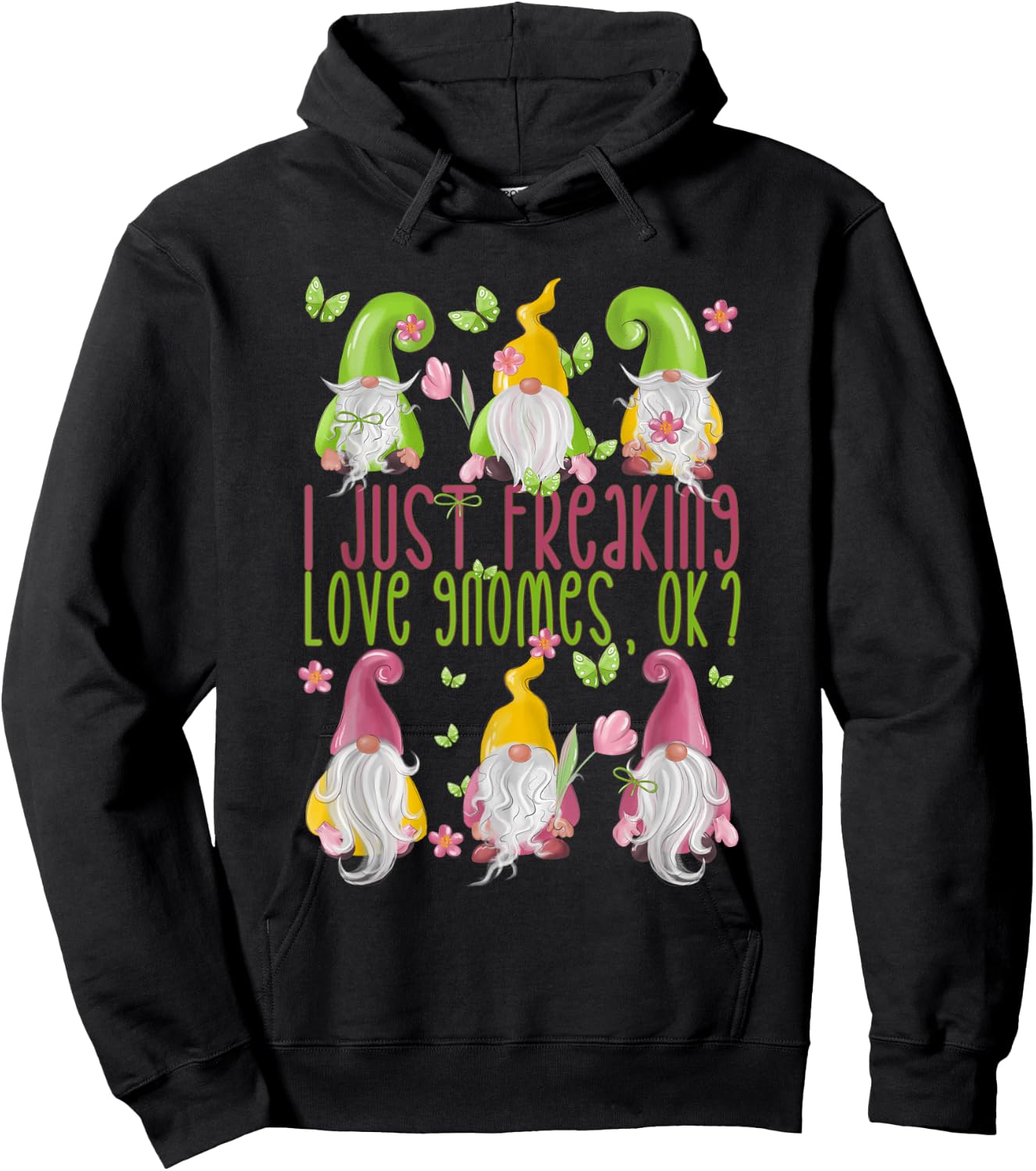 Spring Gnome For Summer - I Just Freaking Love Gnomes Hoodie - Hoodie | Black