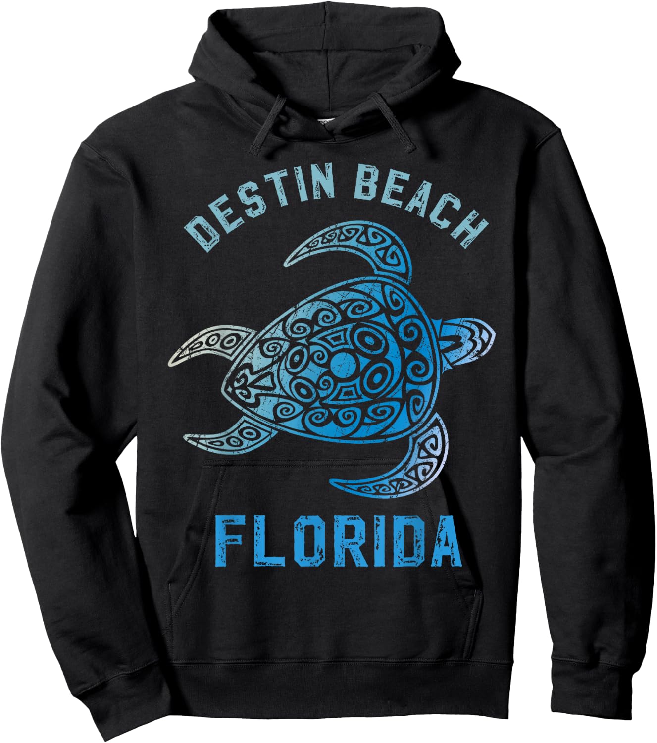 Destin Beach Florida FL Sunshine State Ocean Turle Tribe Hoodie - Hoodie | Black