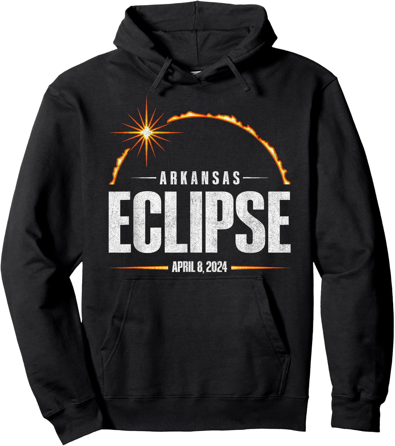 2024 Total Solar Eclipse Arkansas - Total Eclipse 2024 Hoodie - Hoodie | Black