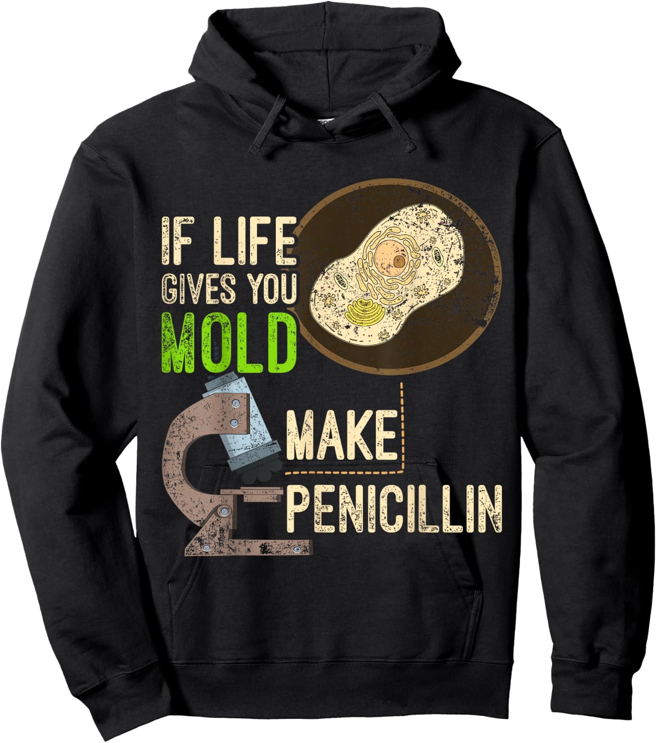 Funny Microbiology Mold Penicillin Scientist Gift Biology Hoodie - Hoodie | Black