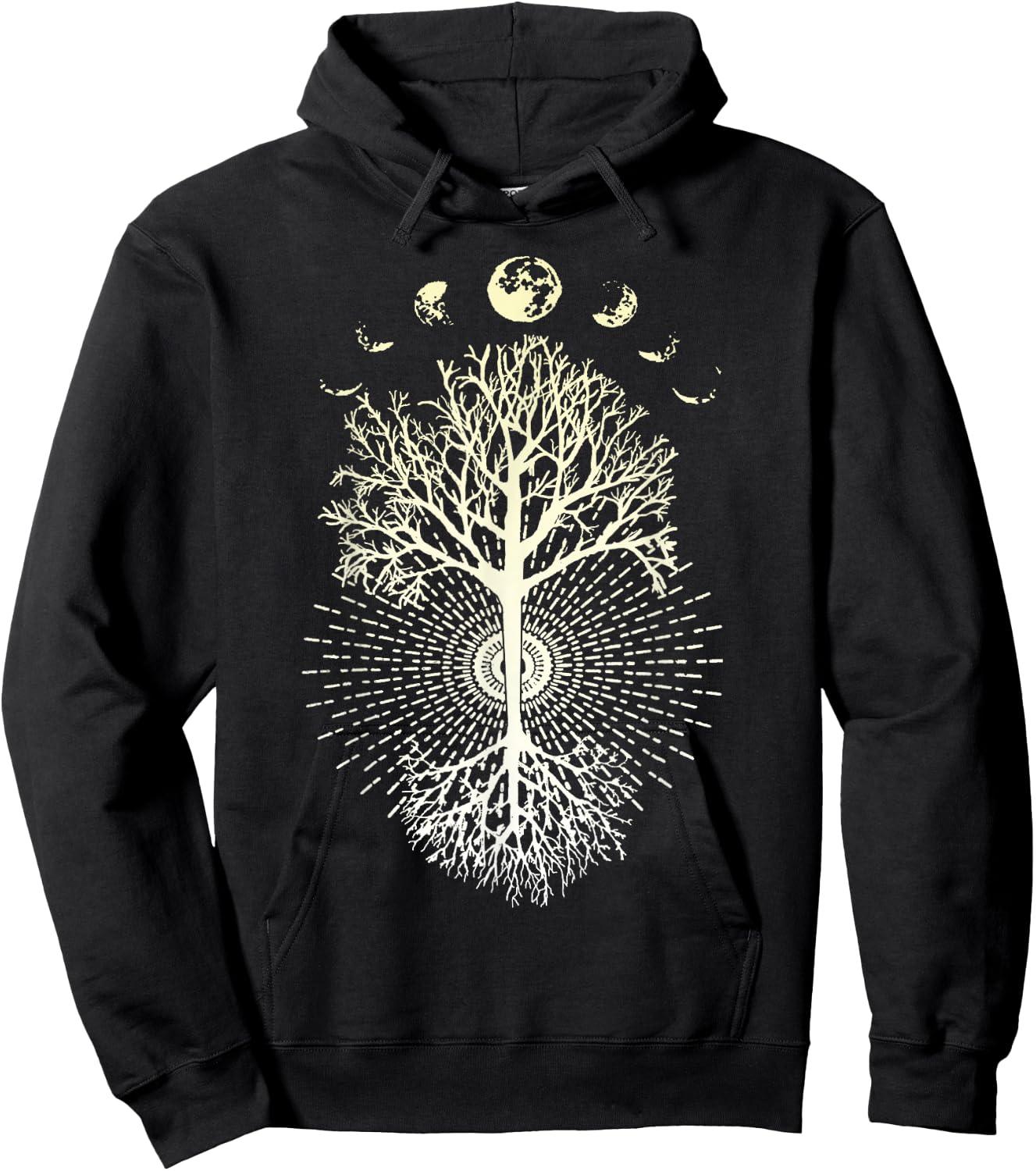 Phases of the Moon Tree of Life Mindfulness Hoodie - Hoodie | Black