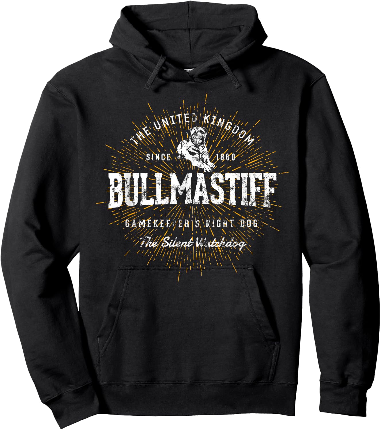 Vintage Style Retro Bullmastiff Hoodie - Hoodie | Black