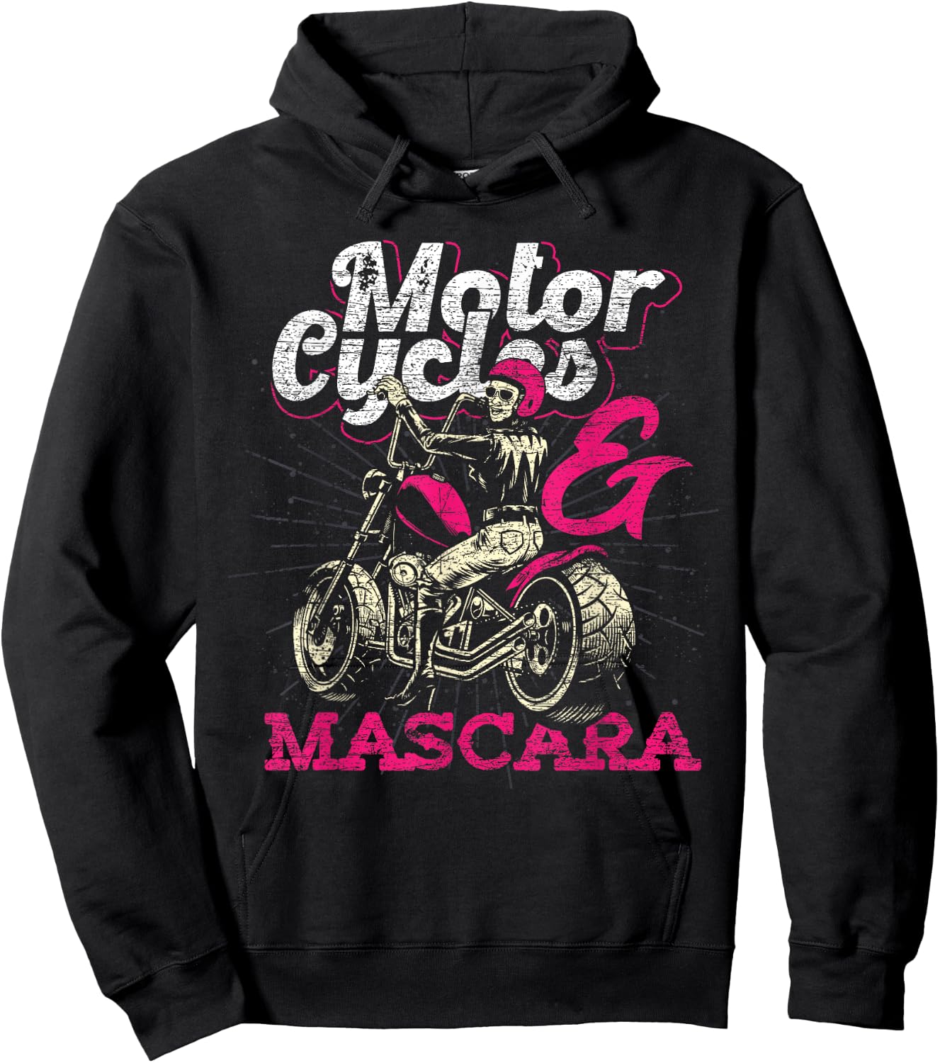 Moto Rider Women Girls Gift Motorcycles And Mascara Biker Hoodie - Hoodie | Black