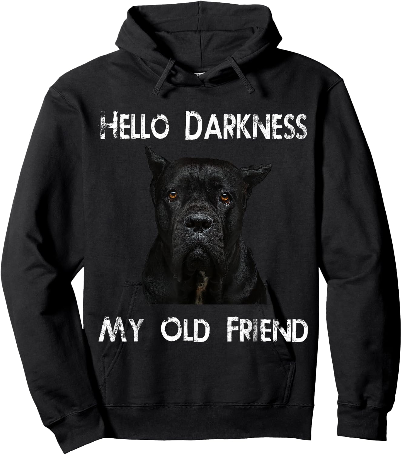 Hello Darkness My Old Friend Cane Corso Dad Gift Hoodie - Hoodie | Black