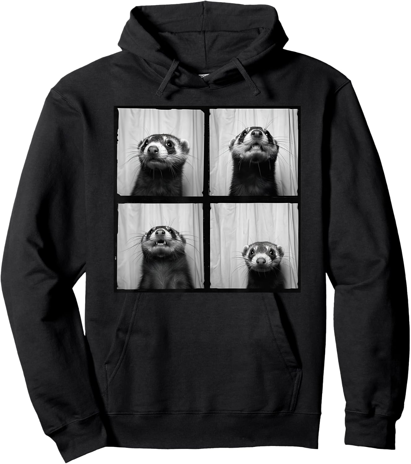 Pet Ferret Face Love Ferrets Funny Ferret Hoodie - Hoodie | Black