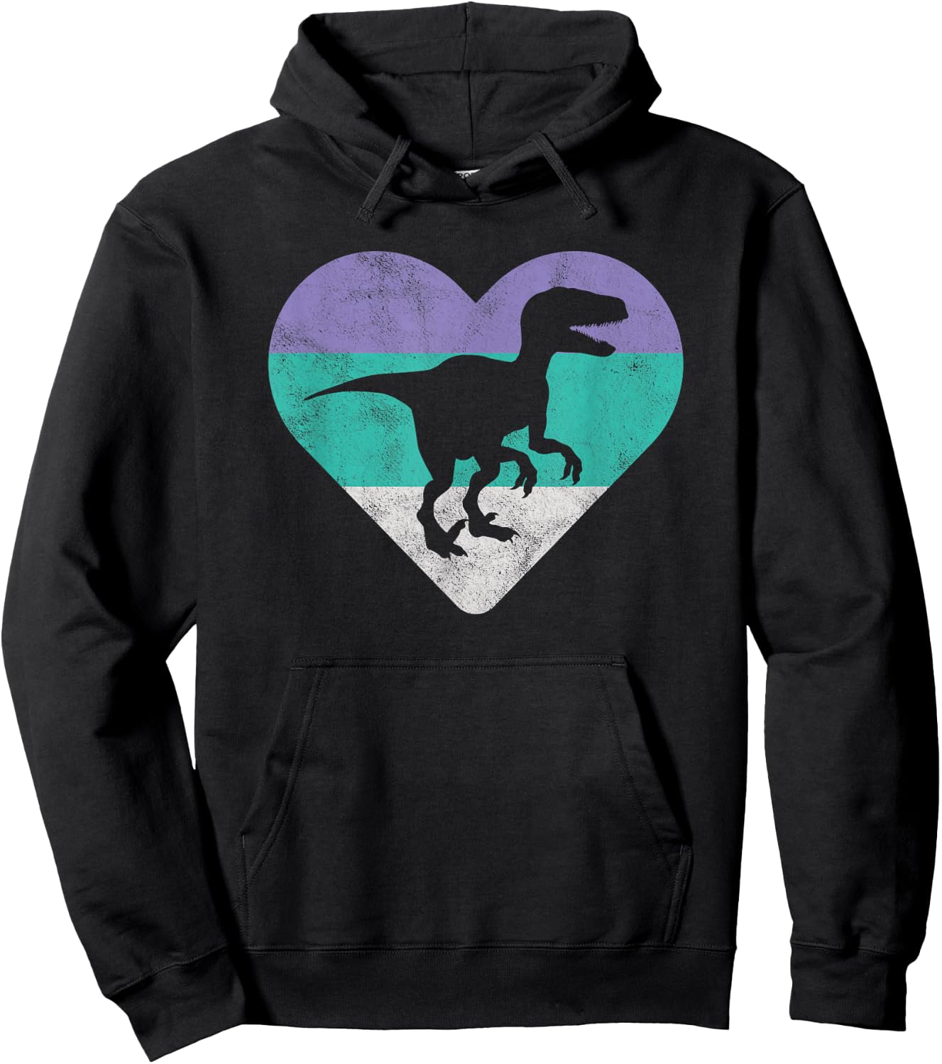 Velociraptor Retro Dinosaur Gift or Girls Hoodie - Hoodie | Black