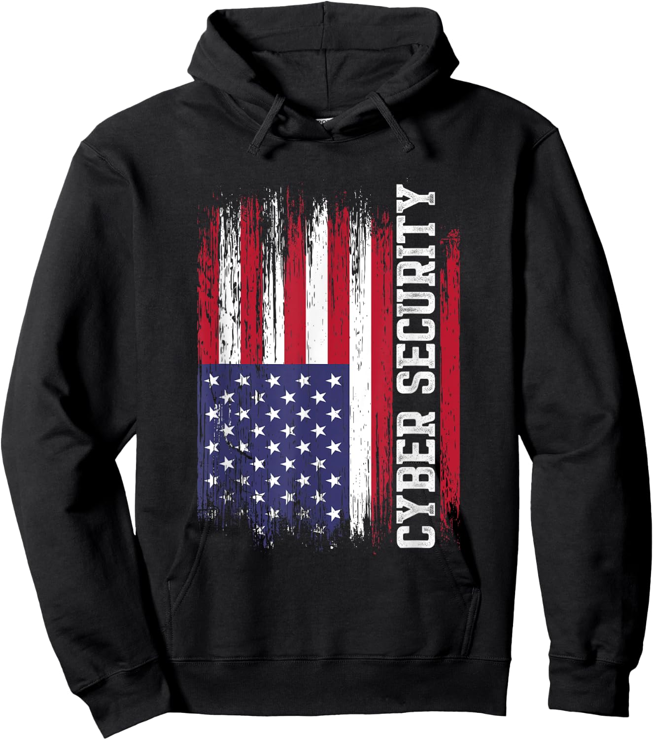 Cybersecurity IT Analyst US Flag Certified Tech Security Hoodie - Hoodie | Black