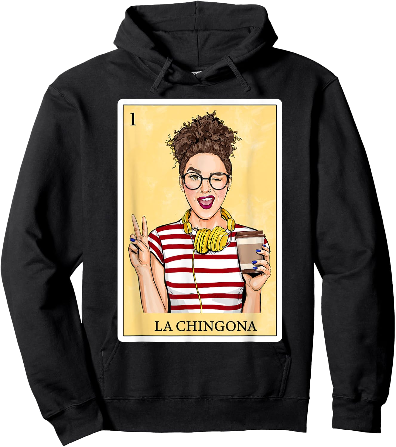 Gifts Spanish-Mexican Bingo Card Hispanas - La Chingona Hoodie - Hoodie | Black