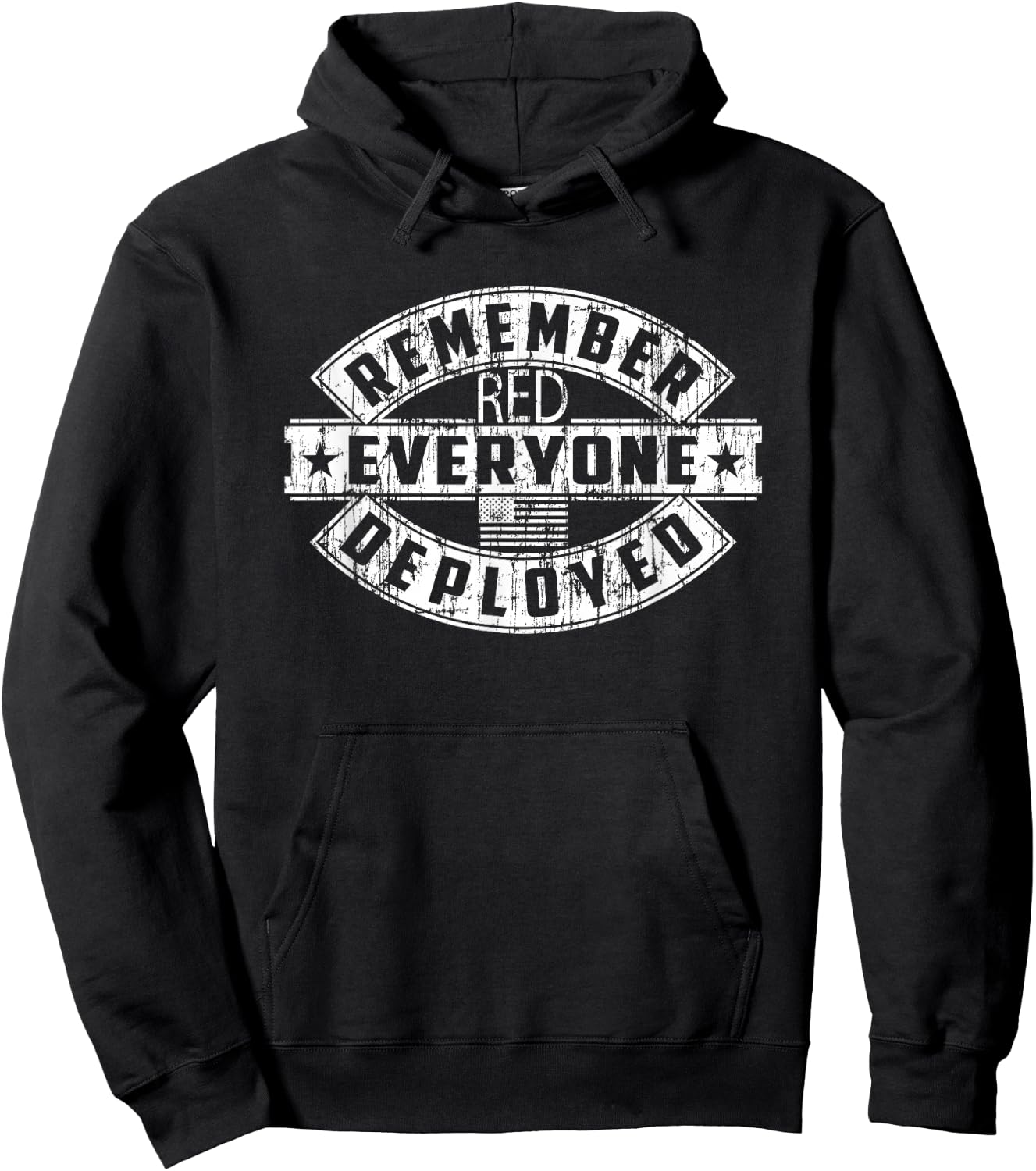 United States Military RED Remember Everyone Deployed Army Hoodie - Hoodie | Black