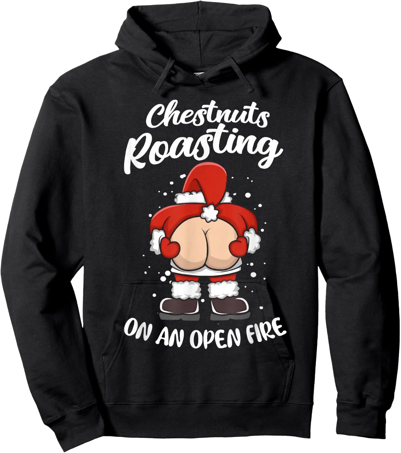 Funny Santa Chestnuts Roasting On An Open Fire Christmas Hoodie - Hoodie | Black