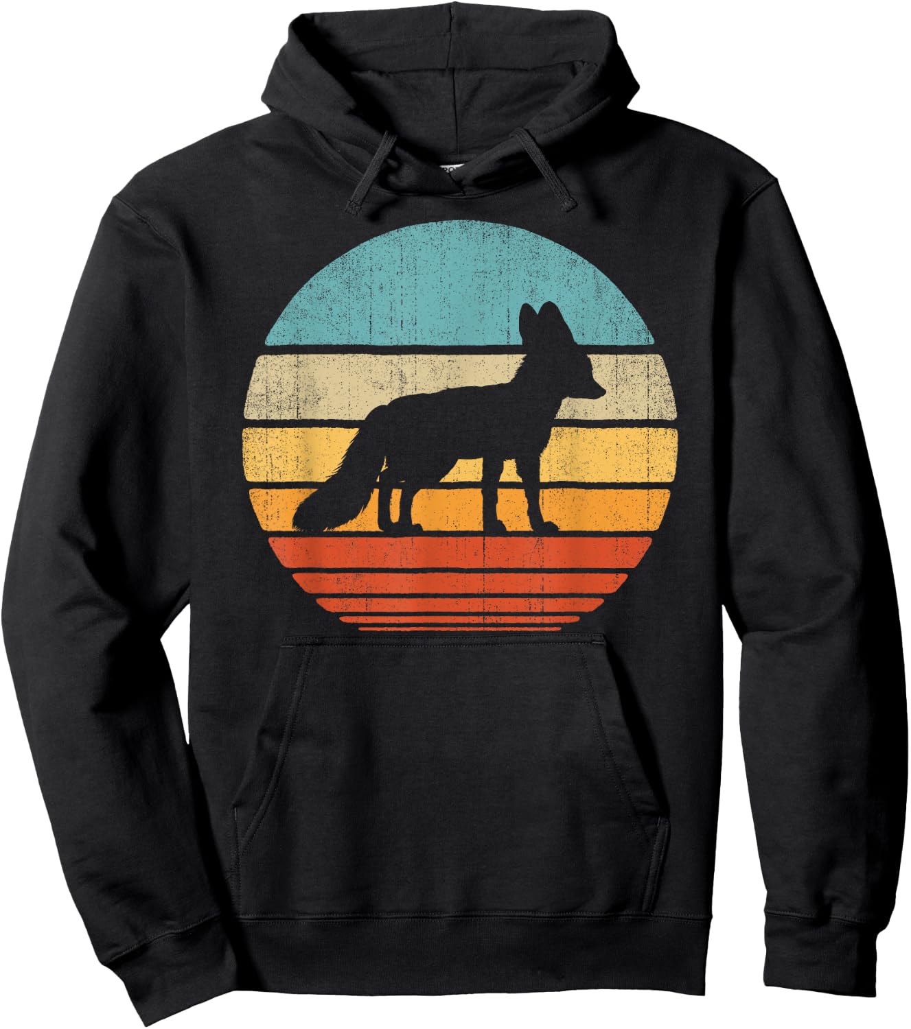 Fennec Fox Retro Vintage 60s 70s Sunset Mammal Animal Lovers Hoodie - Hoodie | Black
