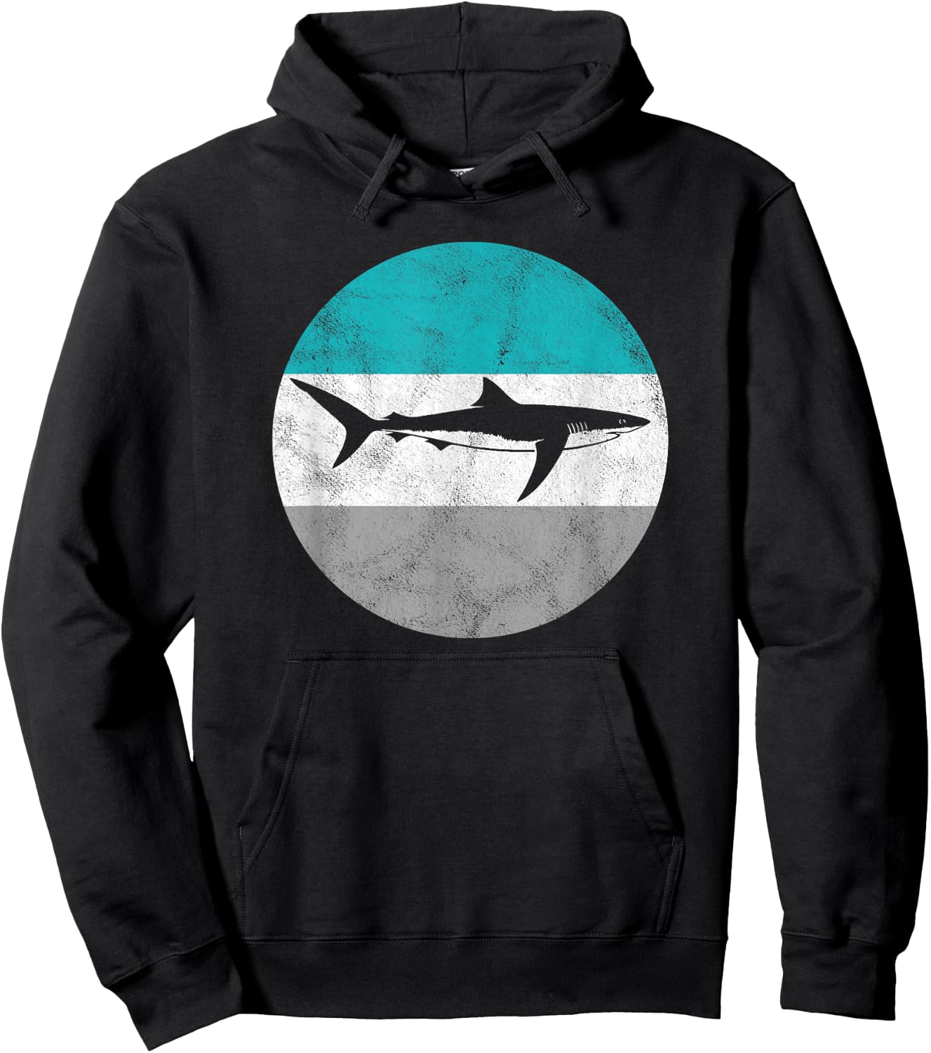 Blue Shark Retro Gift or Boys Hoodie - Hoodie | Black