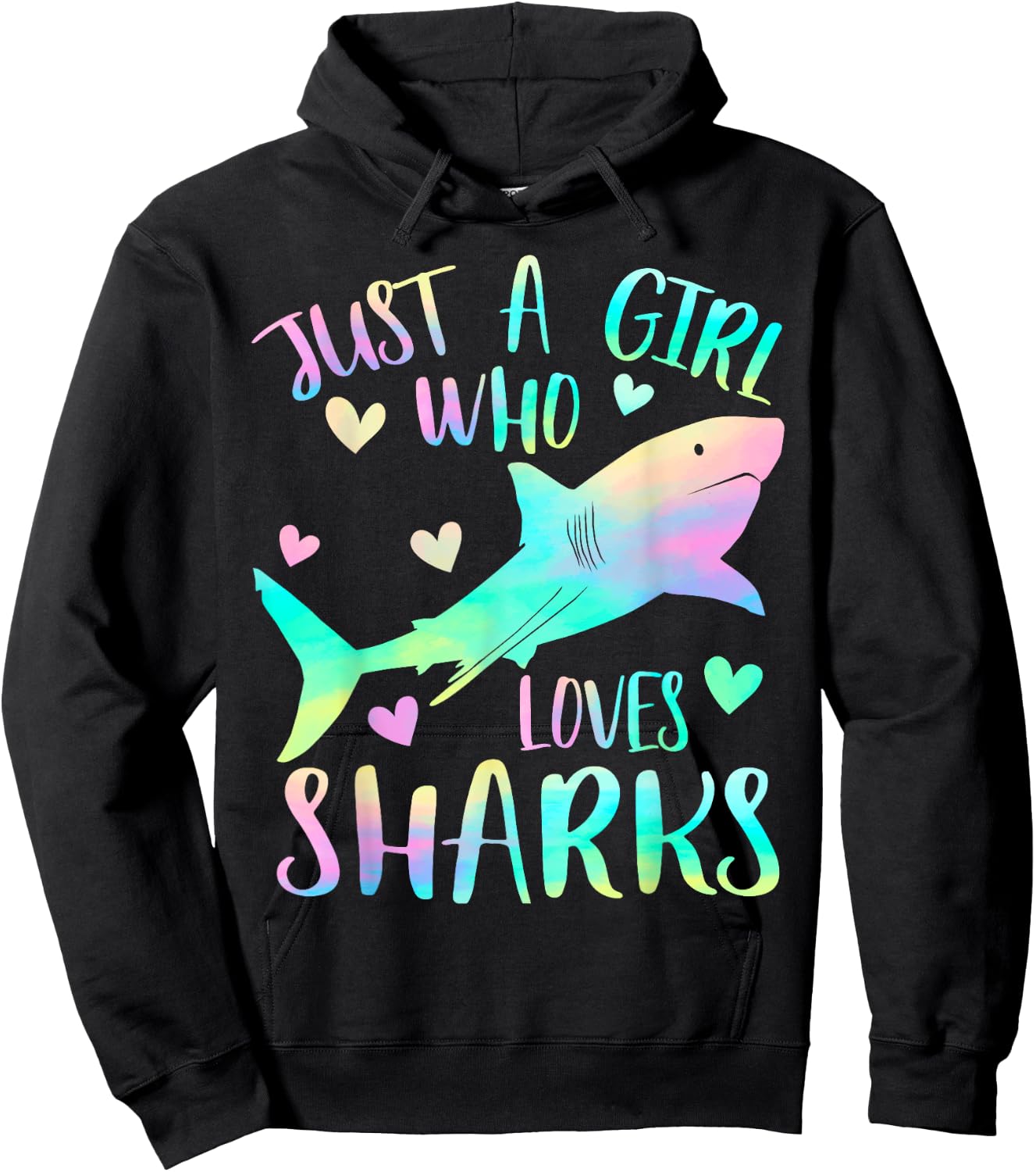 Just a Girl Who Loves Sharks Cute Shark Lover Girls Themed Hoodie - Hoodie | Black