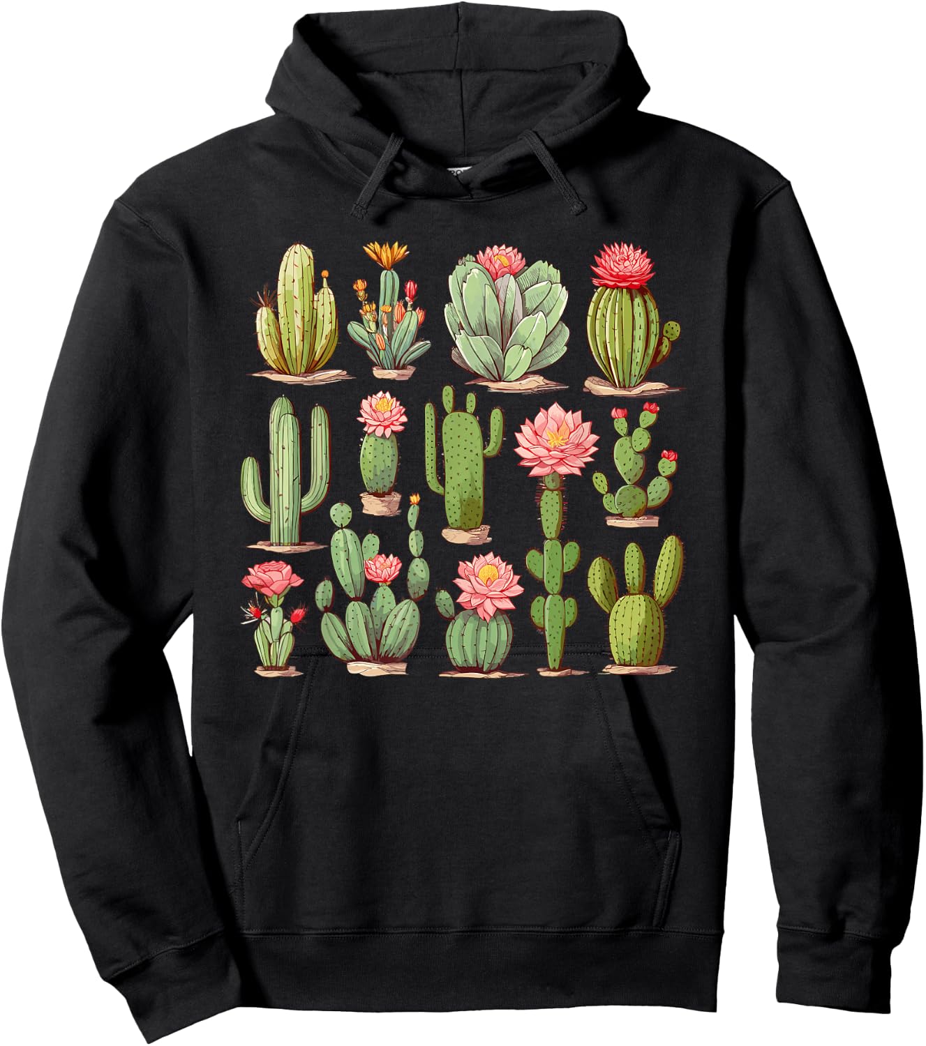 Cactus Lover Gardener Serape Cactus Women Hoodie - Hoodie | Black