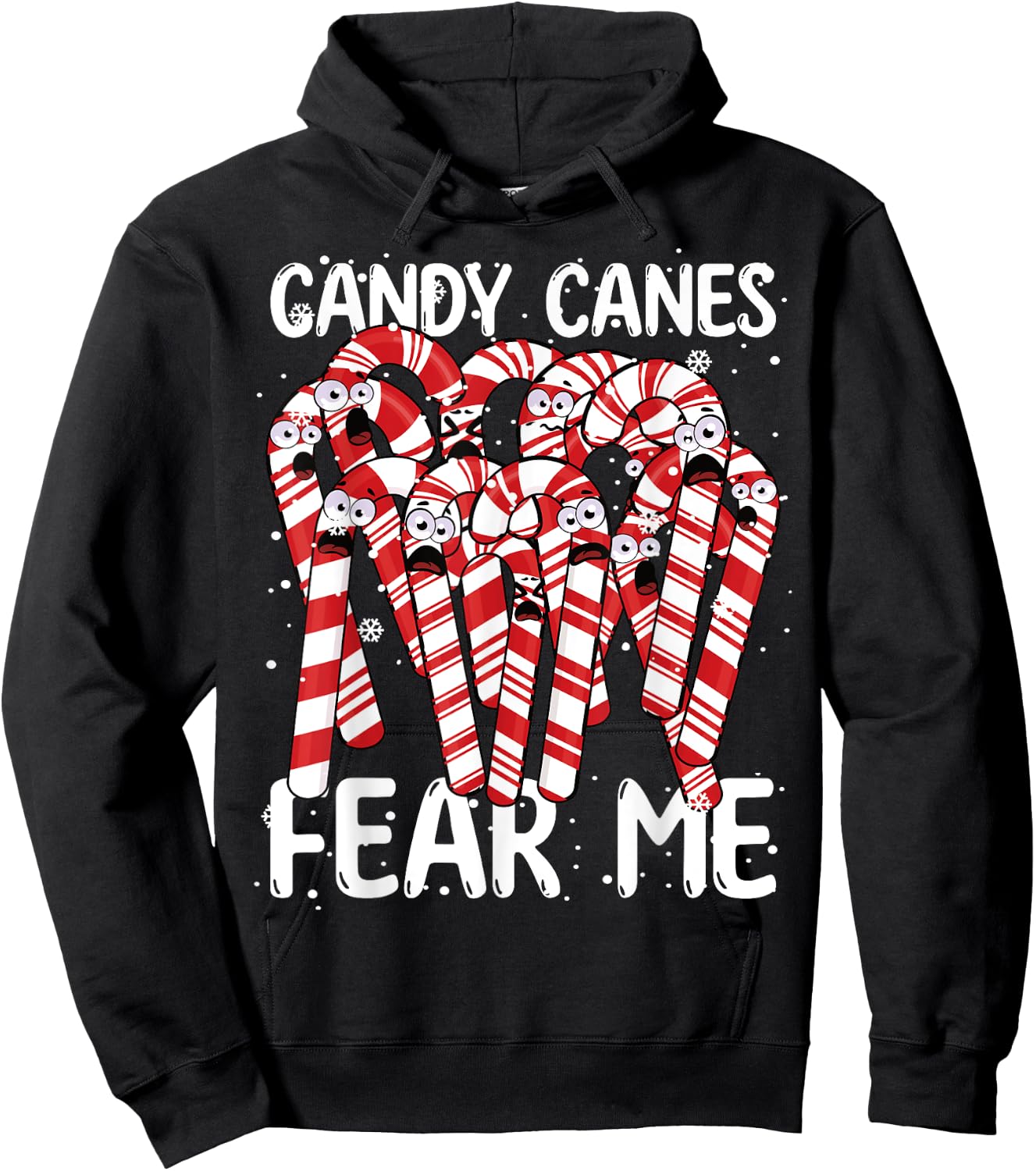 Candy Canes Fear Me Christmas Boys Girls Candy Cane Kids Hoodie - Hoodie | Black