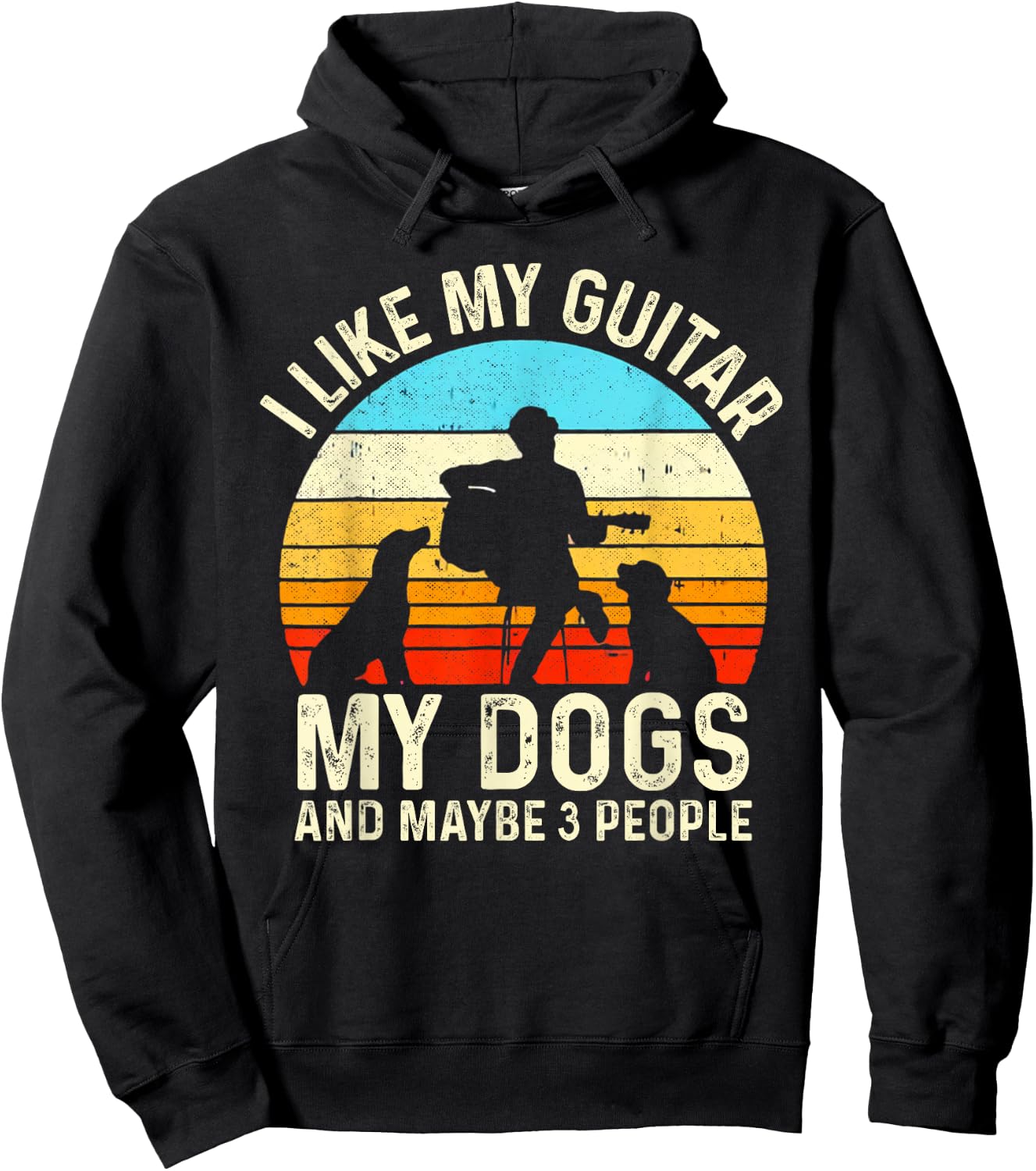 I Like My Guitar Dogs & Maybe 3 People Guitarist Pet Funny Hoodie - Hoodie | Black