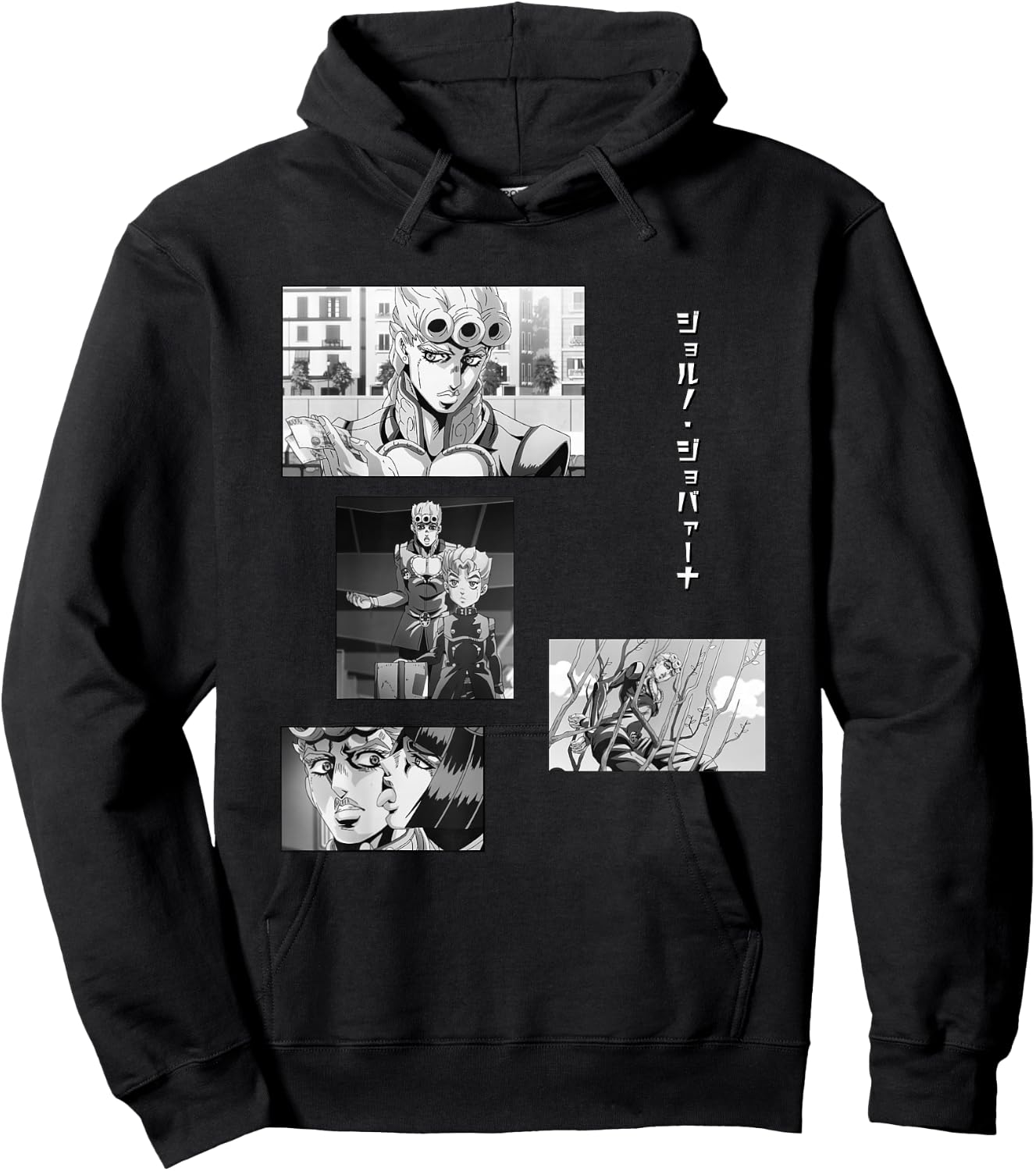 JoJo's Bizarre Adventure Giorno Collage Anime Hoodie - Hoodie | Black