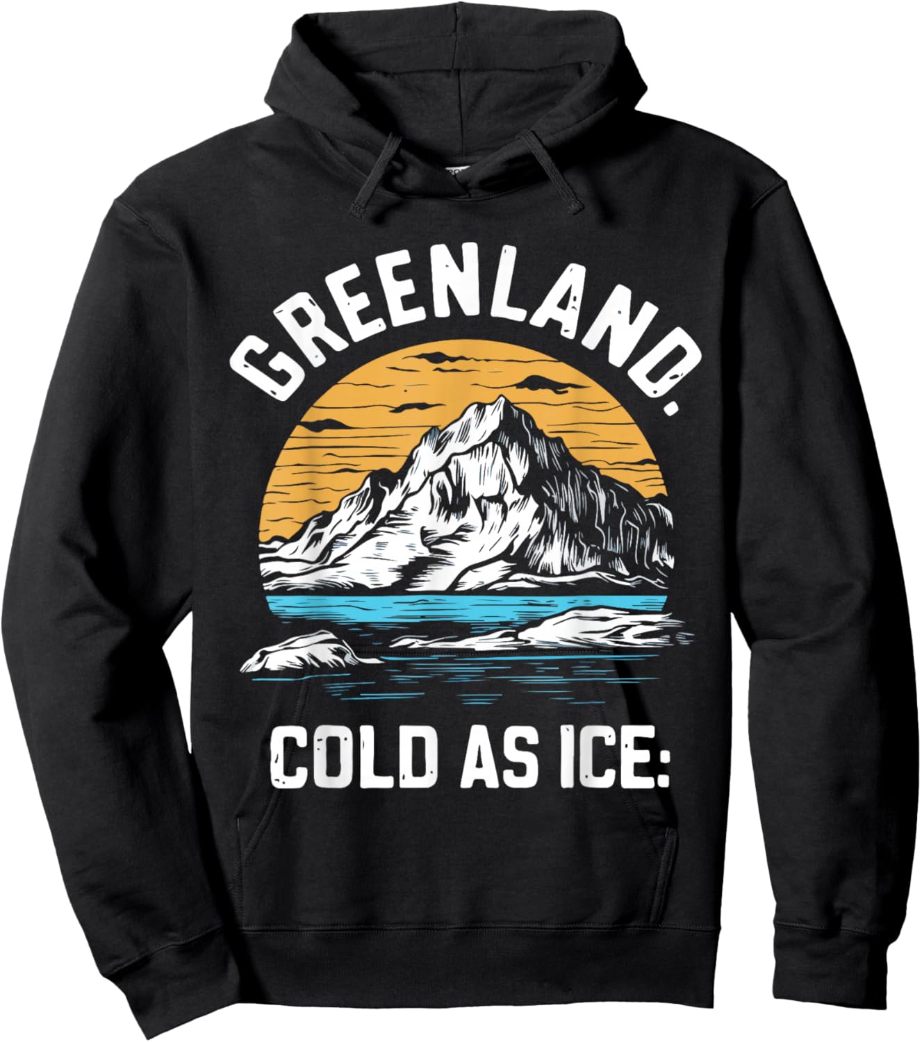 Iceberg Greenland Snow Mountain Arctic Souvenir Hoodie - Hoodie | Black