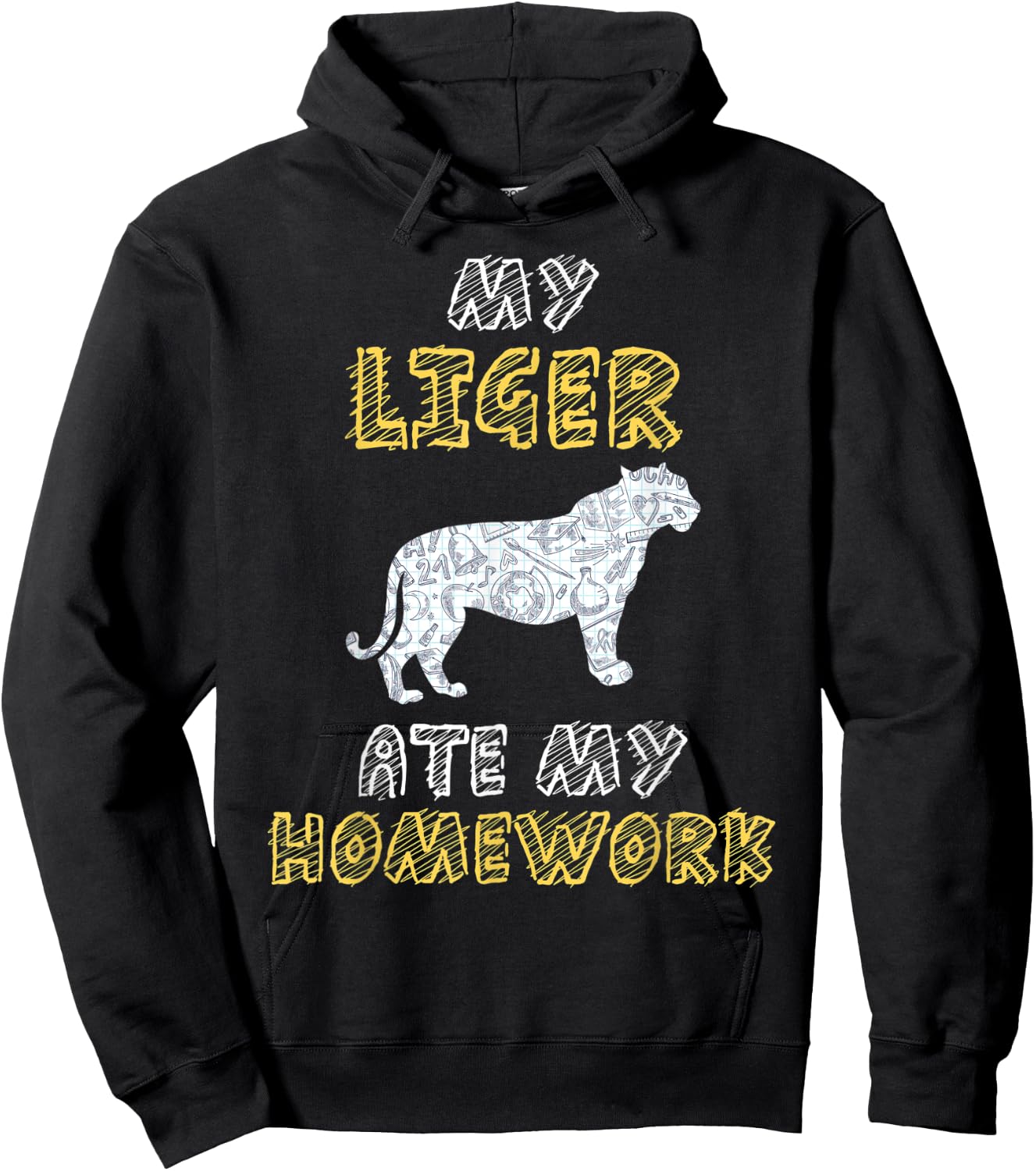 My Liger Ate My Homework Tigon Animal Kid Back To School Hoodie - Hoodie | Black