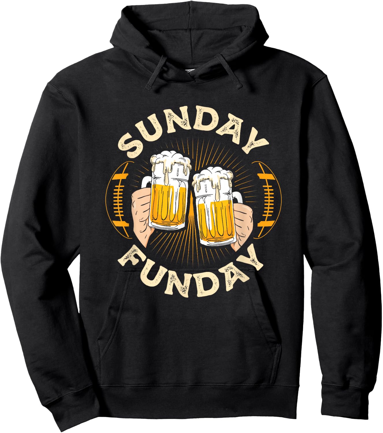 Sunday Funday Funny Football Gift Sport Lovers Football Beer Hoodie - Hoodie | Black