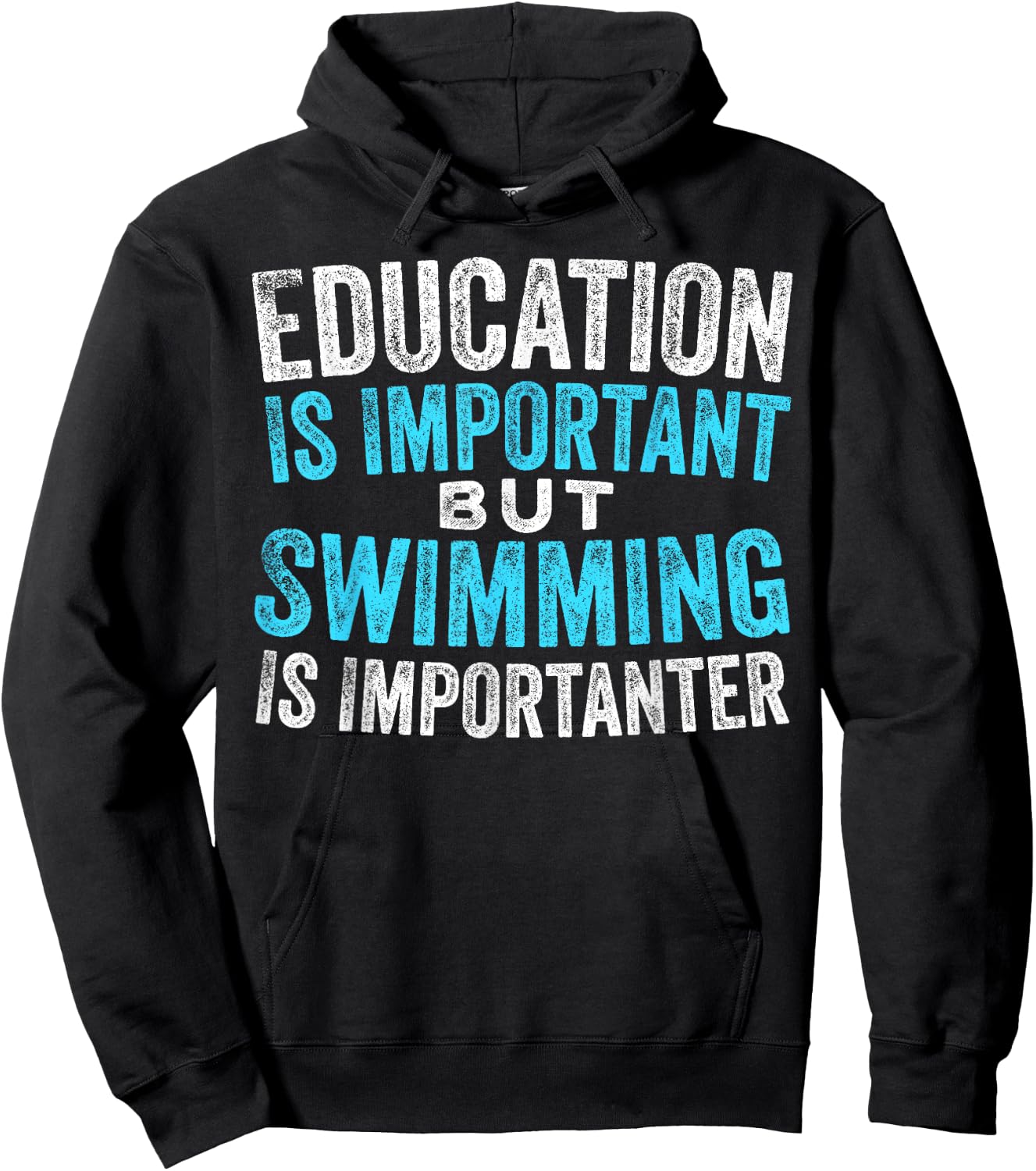 Education Is Important But Swimming Is Importanter Swimmer Hoodie - Hoodie | Black