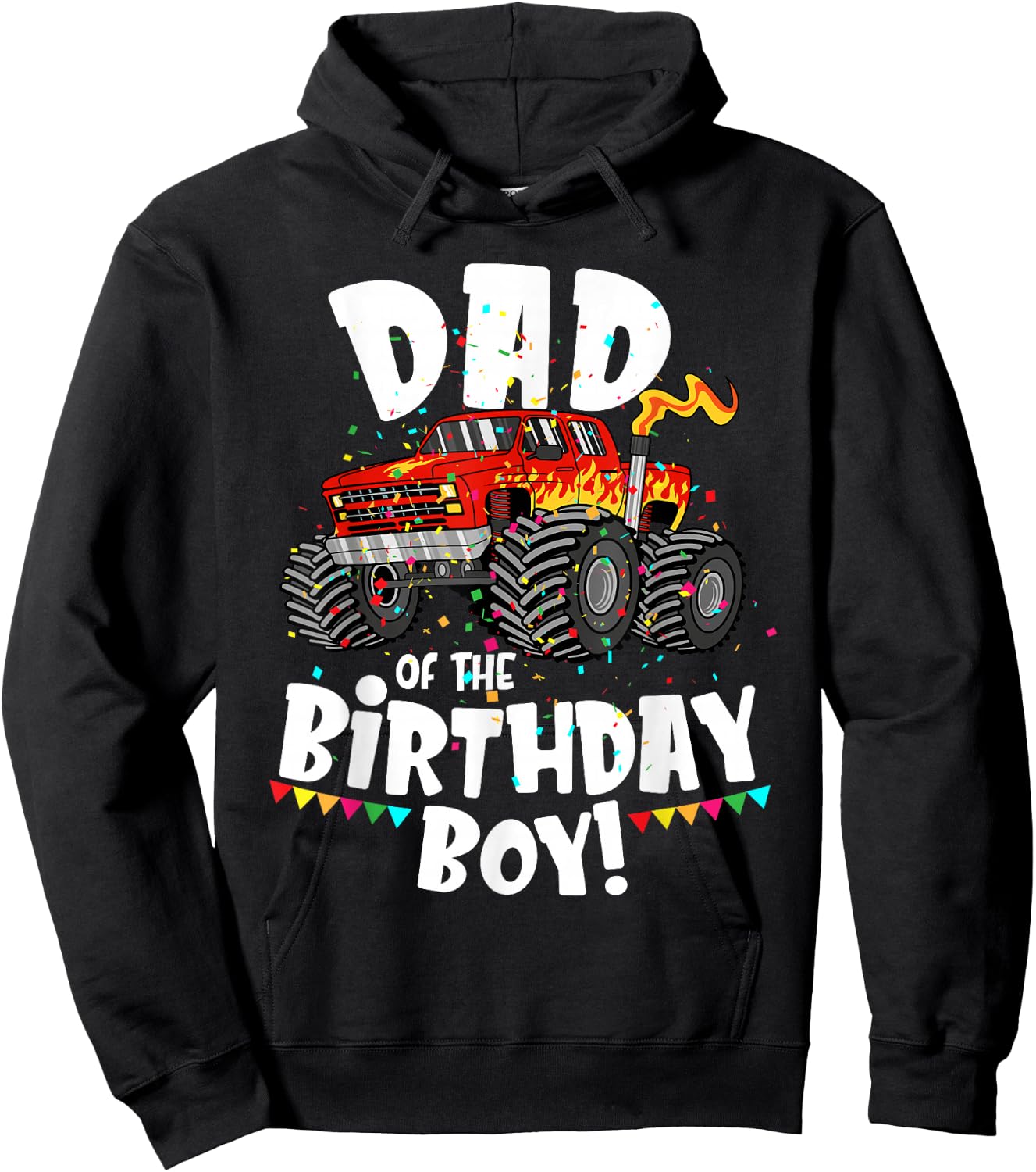 Funny Monster Truck Dad Of The Birthday Boy Gift Hoodie - Hoodie | Black