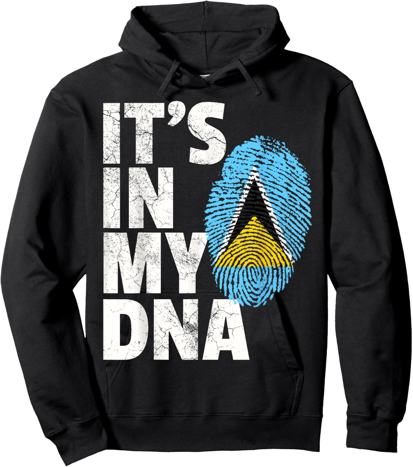 IT'S IN MY DNA St. Saint Lucia Flag Pride National Country Hoodie - Hoodie | Black