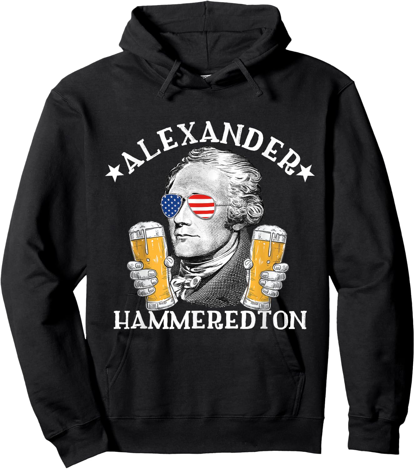 Alexander Hammeredton Alexander Hamilton Beer Drinking Party Hoodie - Hoodie | Black