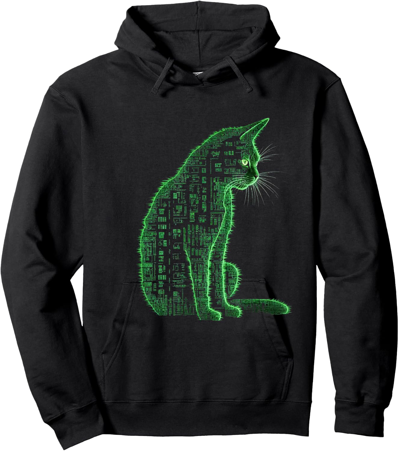 Matrix Cat Art Hoodie - Hoodie | Black