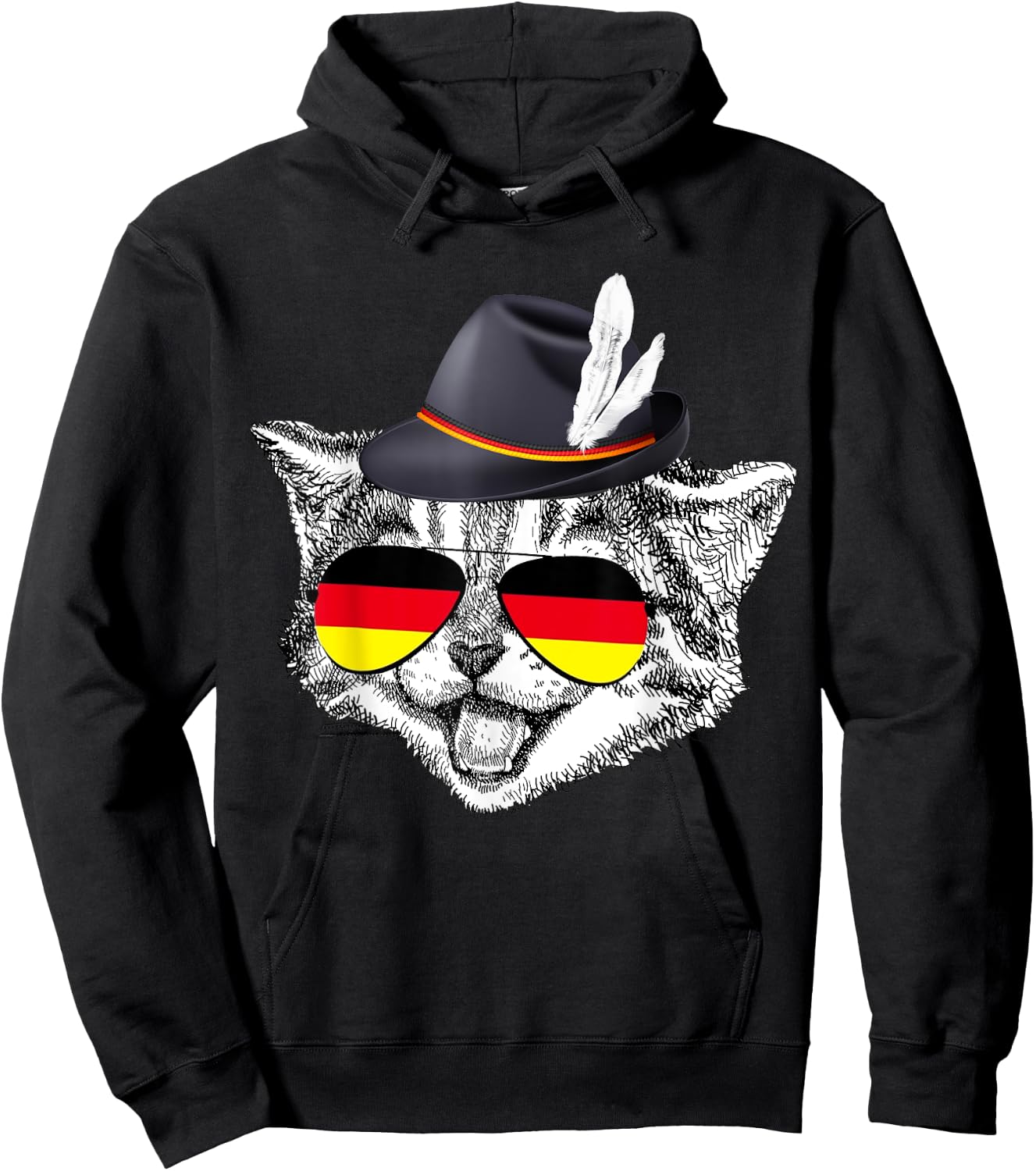 Cute Cat German Flag Oktoberfest Pride Germany Festival Hoodie - Hoodie | Black