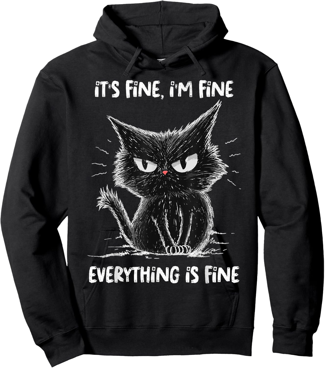 GoshWow -Adults Kids Casual Wear Vacation Black Cat-Themed Hoodie - Hoodie | Black