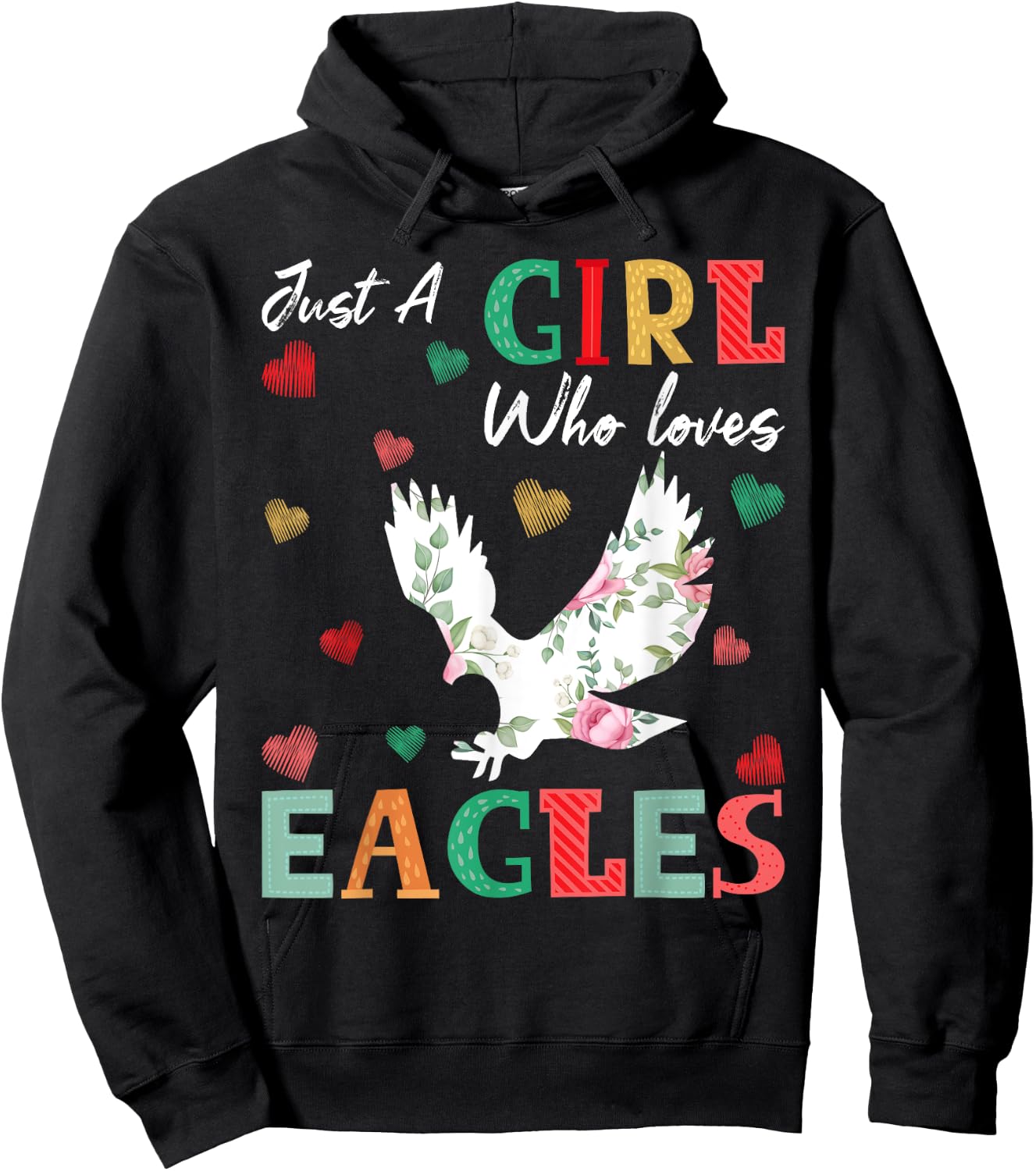 Eagle Bird Lover Just A Girl Who Loves Eagles Hoodie - Hoodie | Black